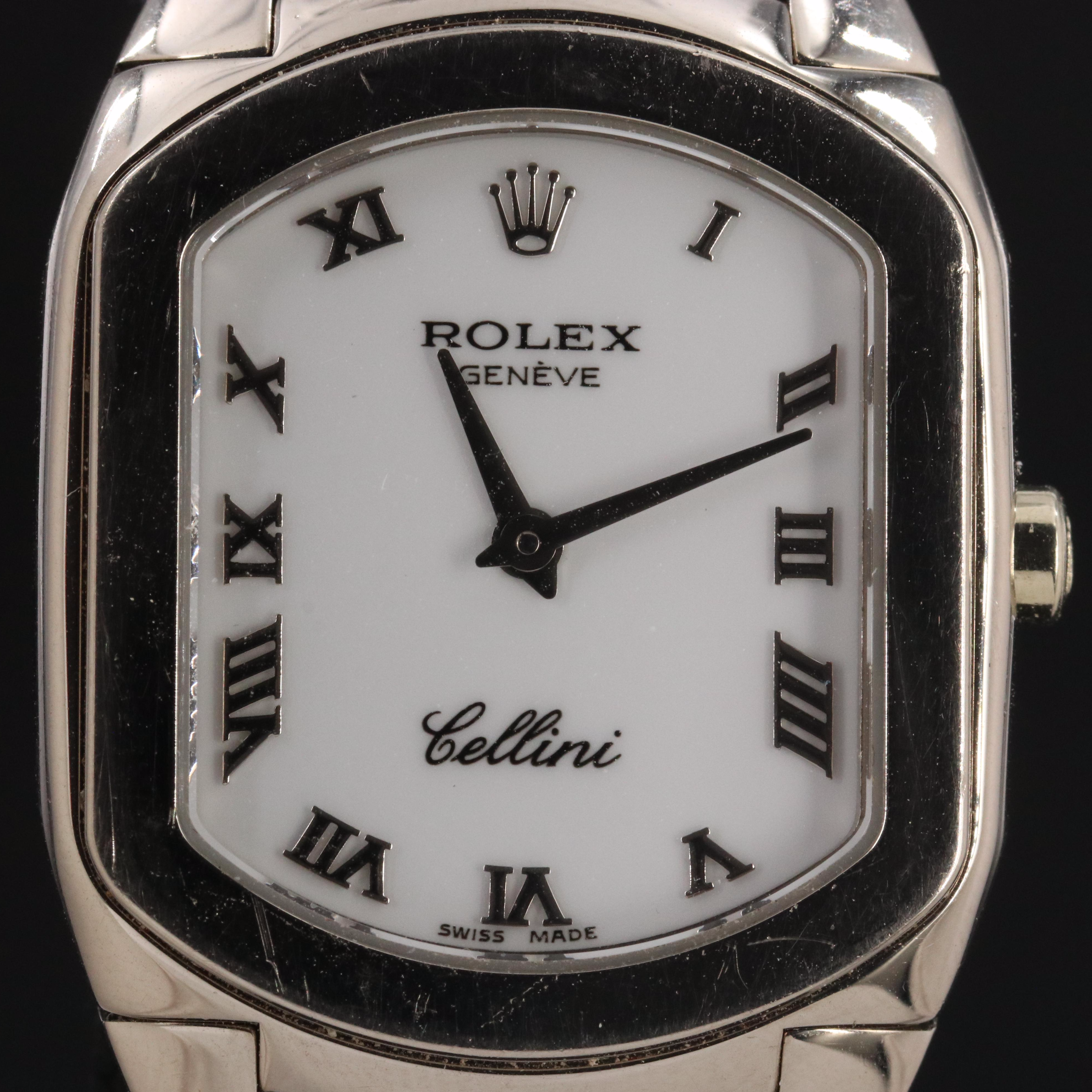 Rolex Cellini 6631 White 25mm 18K Gold Quartz Watch
