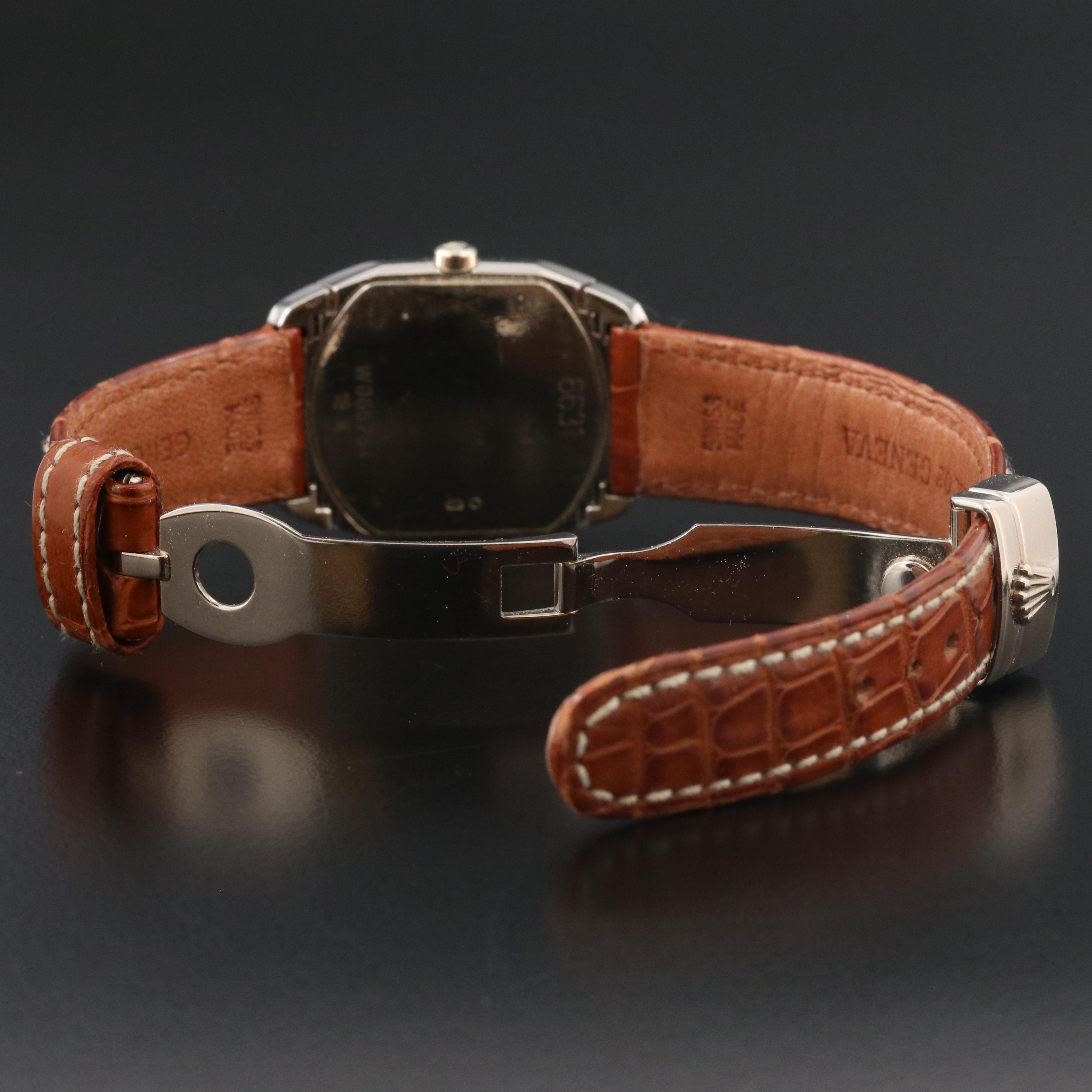 Rolex Cellini 6631 White 25mm 18K Gold Quartz Watch