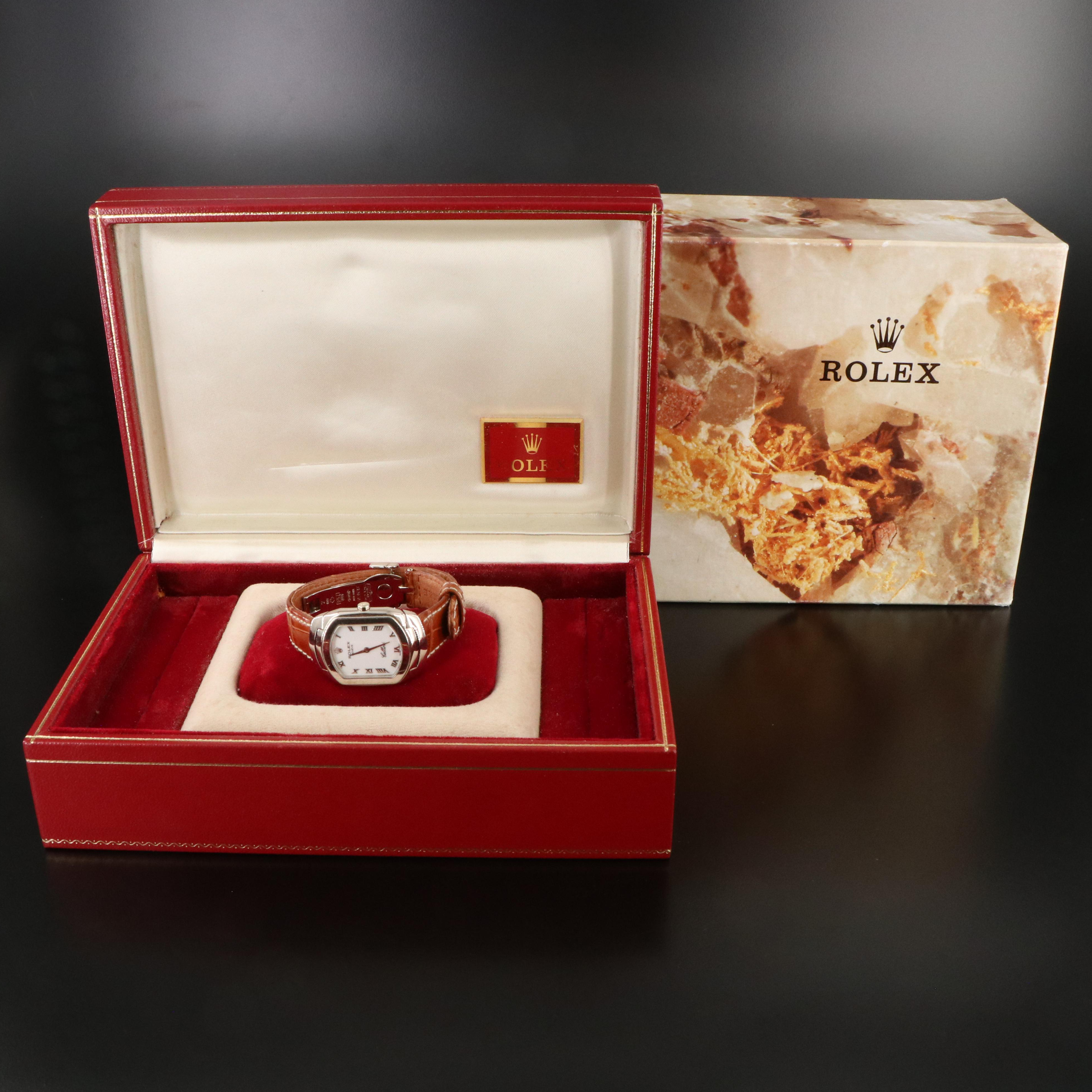 Rolex Cellini 6631 White 25mm 18K Gold Quartz Watch