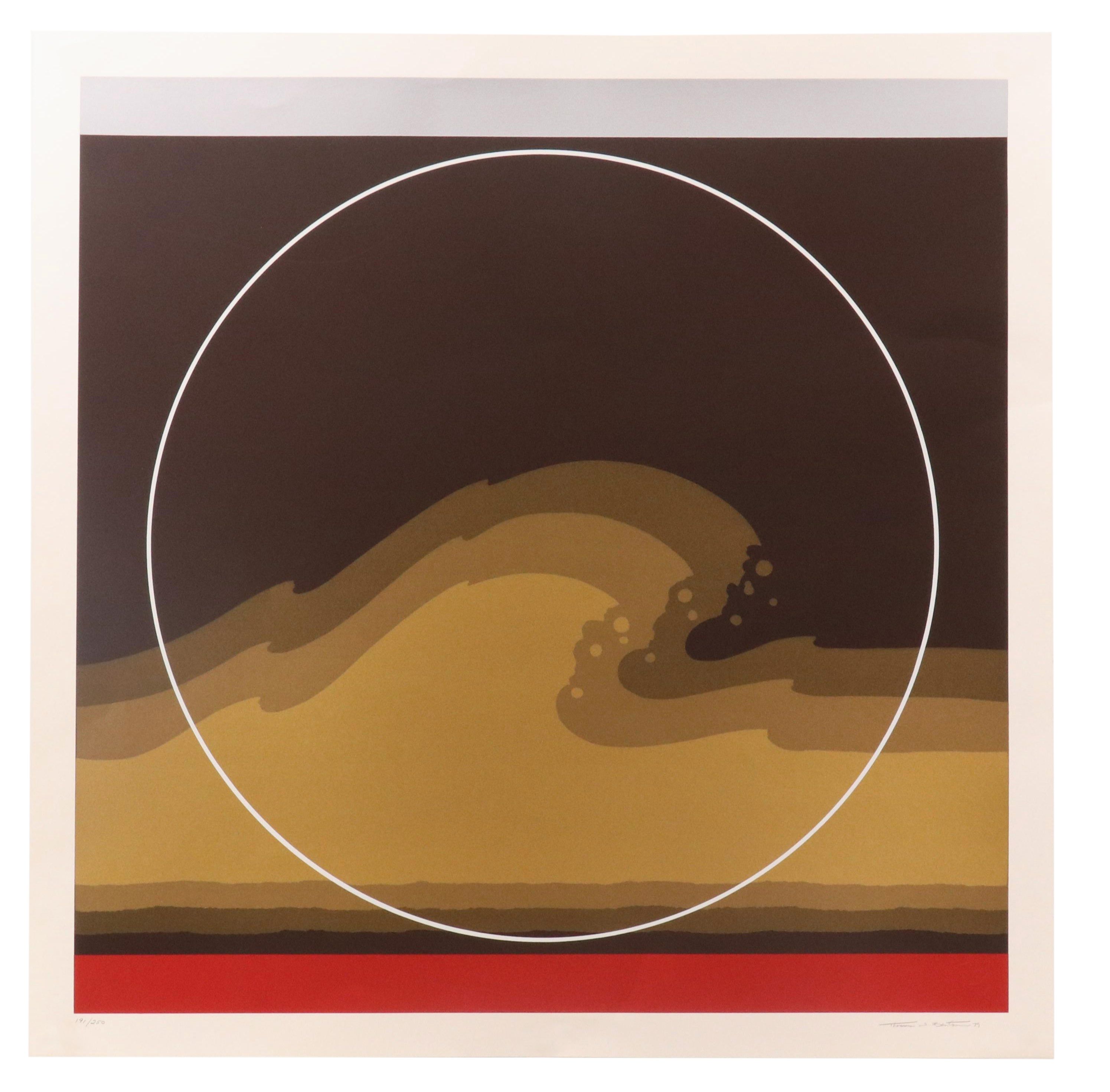 Thomas Whelan Benton Abstract Serigraph "Golden Waves," 1979