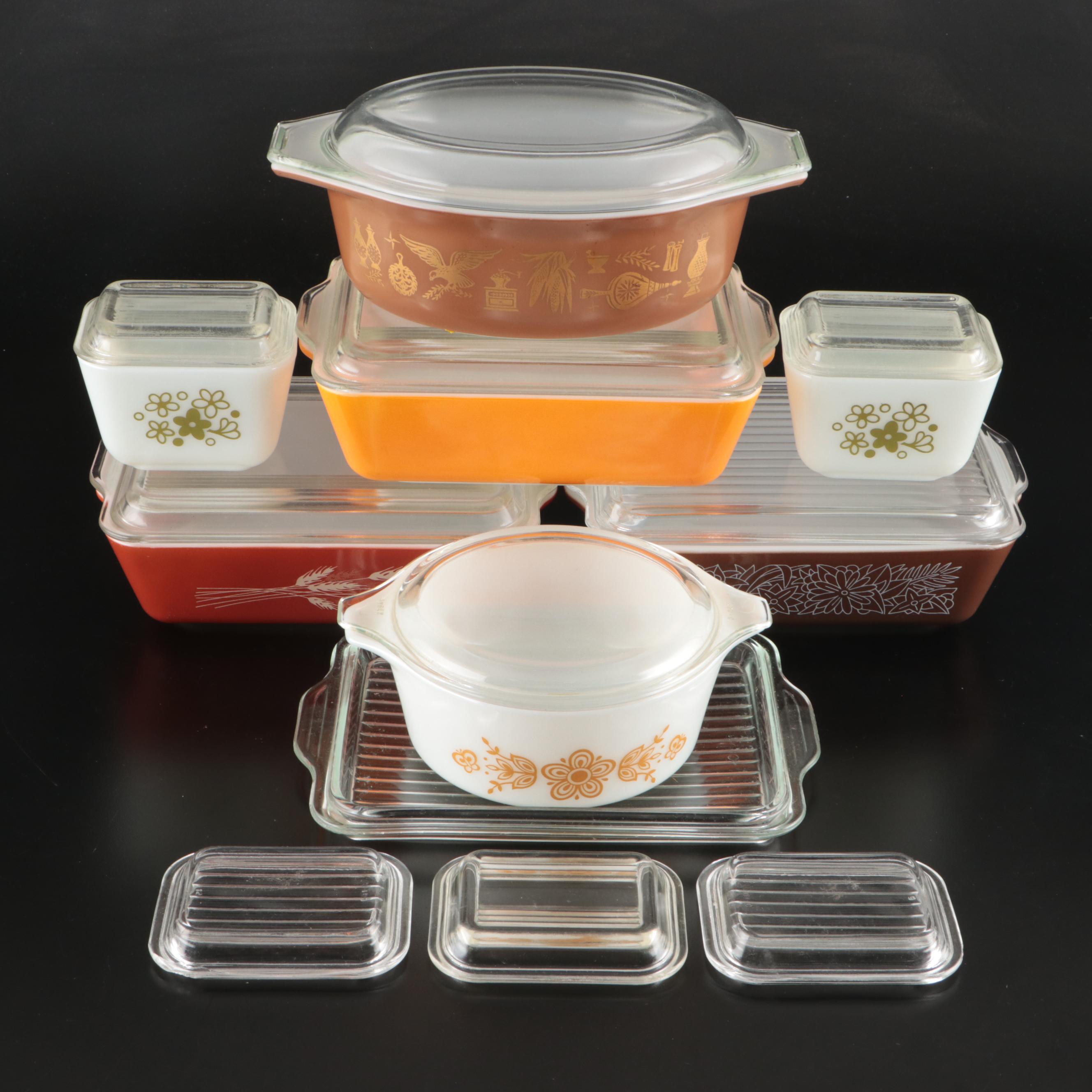 Pyrex "Early American," "Old Orchard" and Other Ceramic and Glass Bakeware