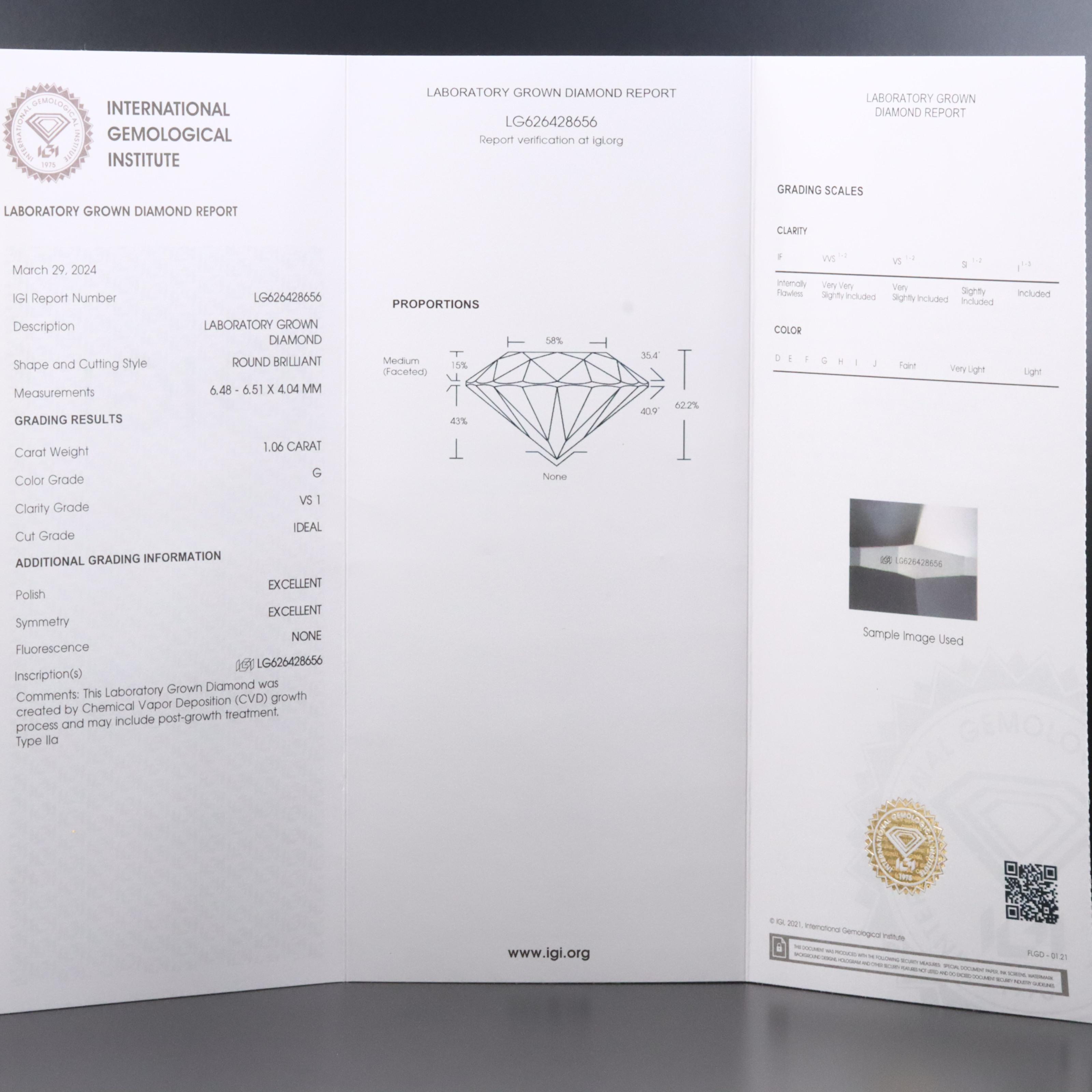 Loose 2.12 CTW Lab Grown Diamond Pair with IGI Reports