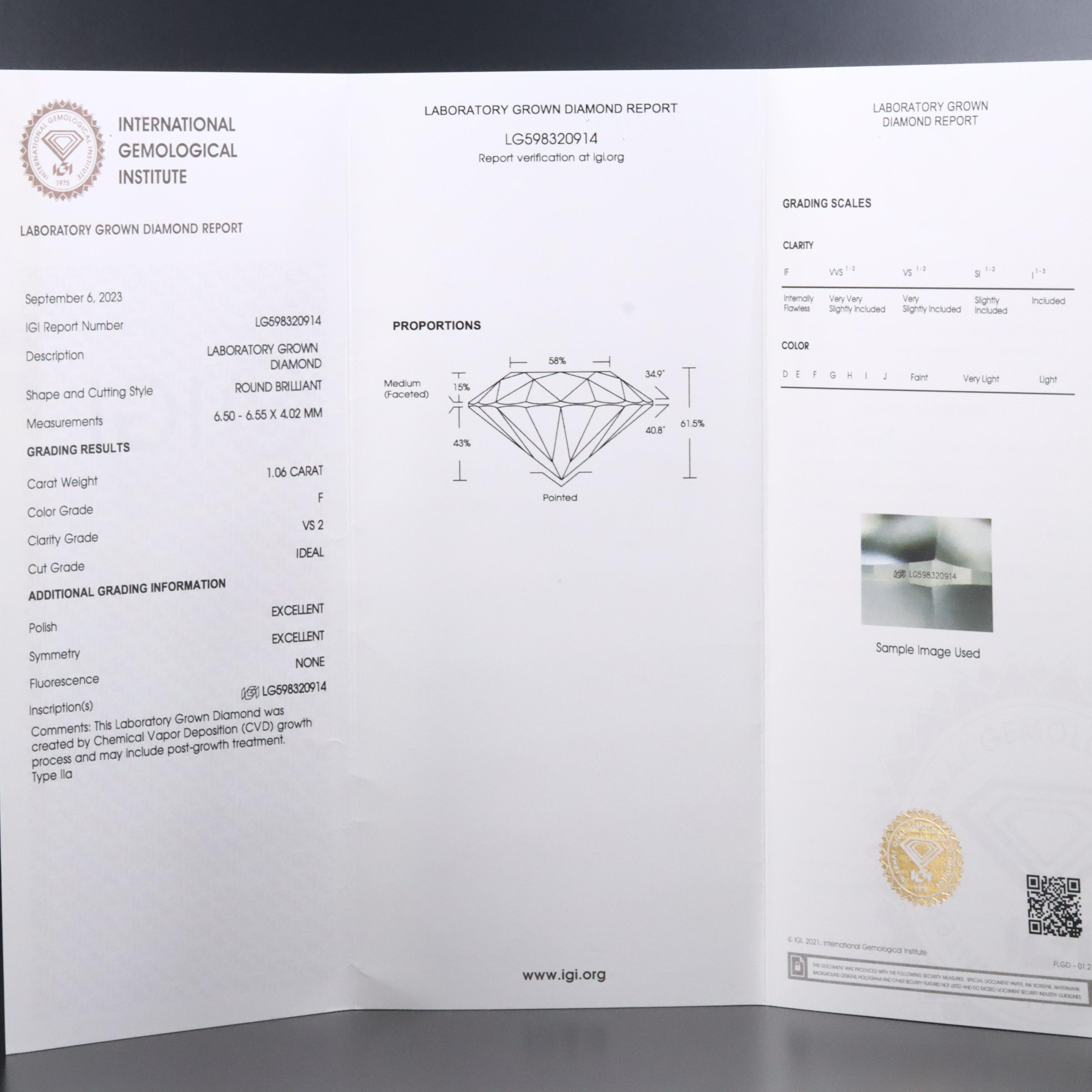 Loose 2.12 CTW Lab Grown Diamond Pair with IGI Reports