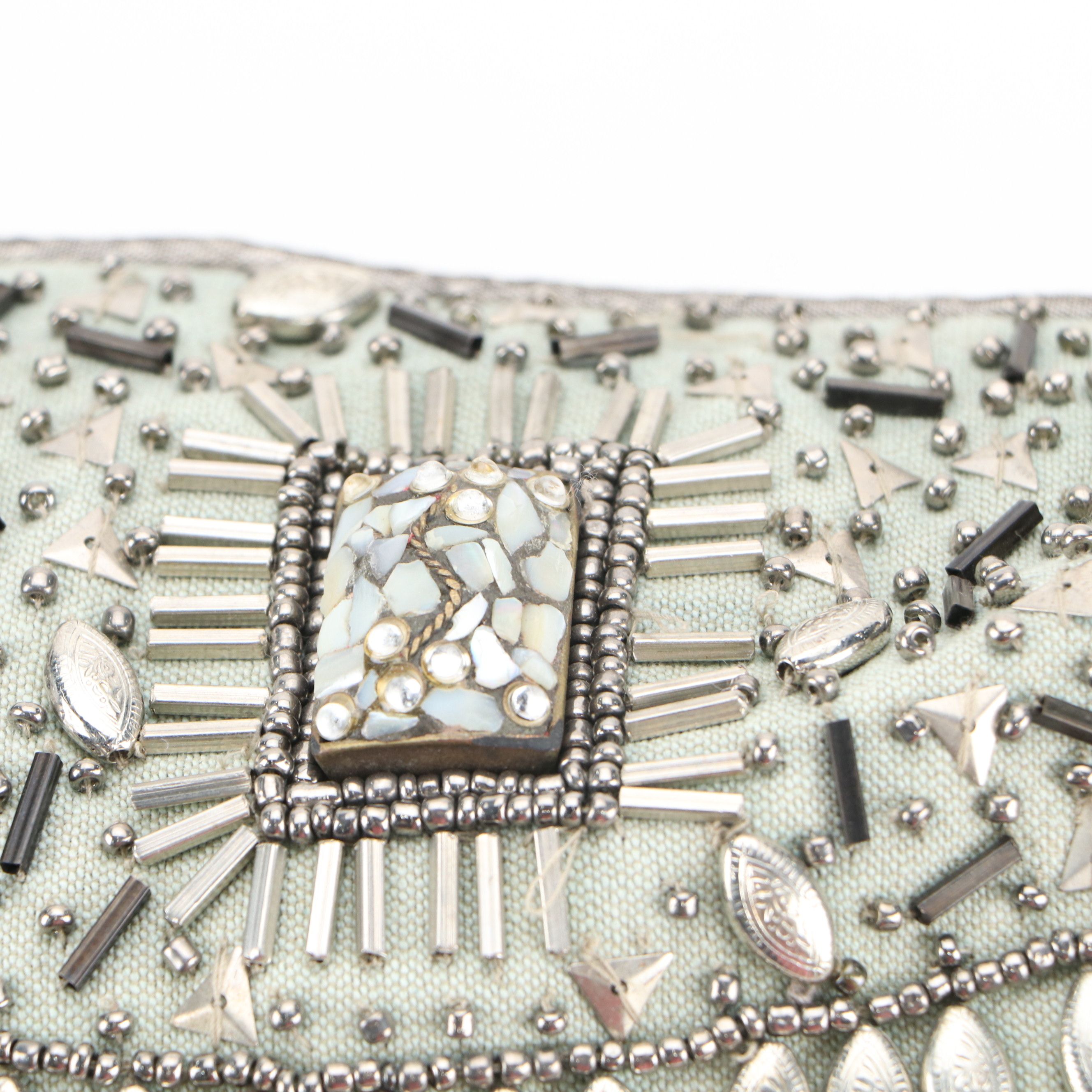 Hand-Stitched Hide Panel Accent Pillow with Beadwork Flap