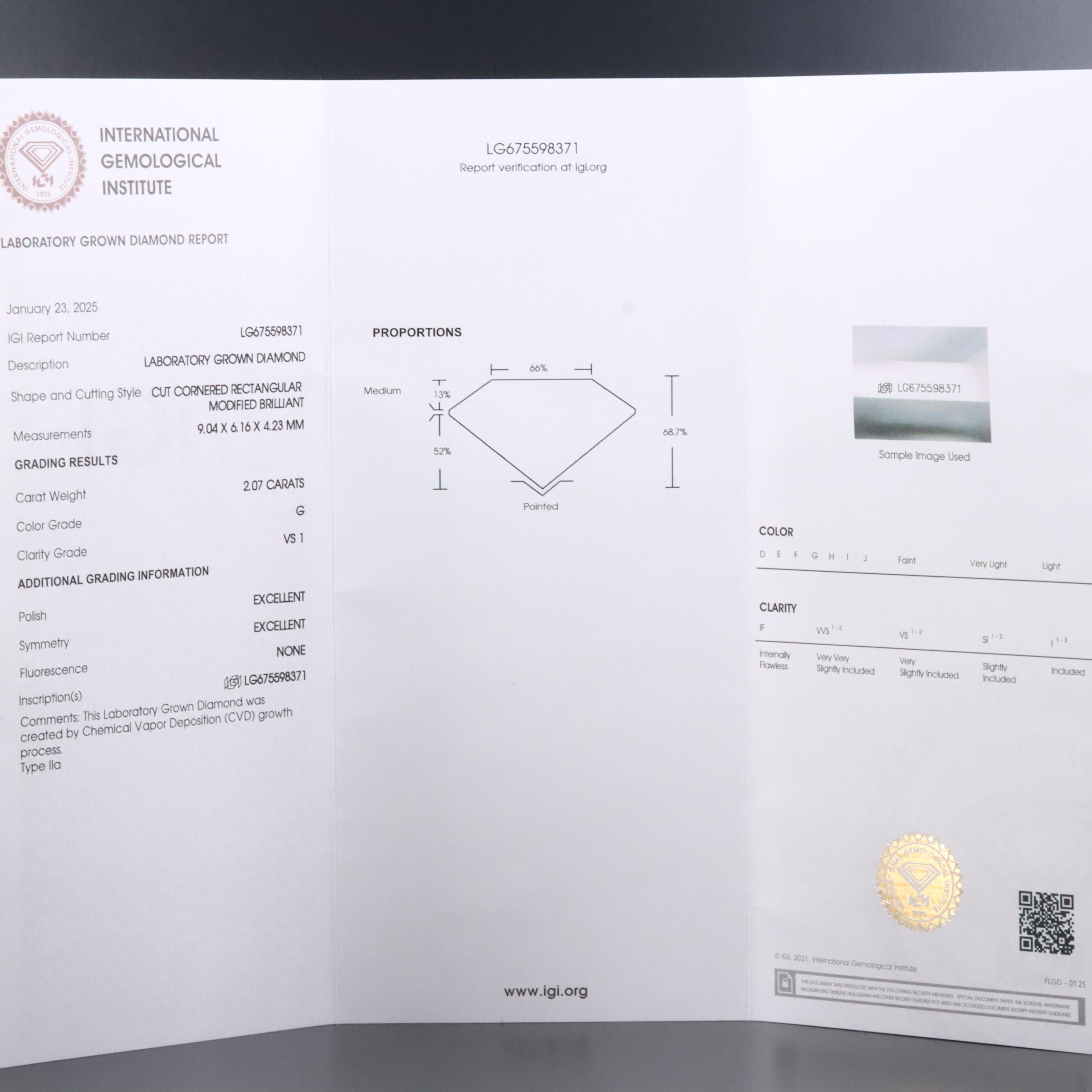 Loose 4.14 CTW Lab Grown Diamond Pair with IGI Reports