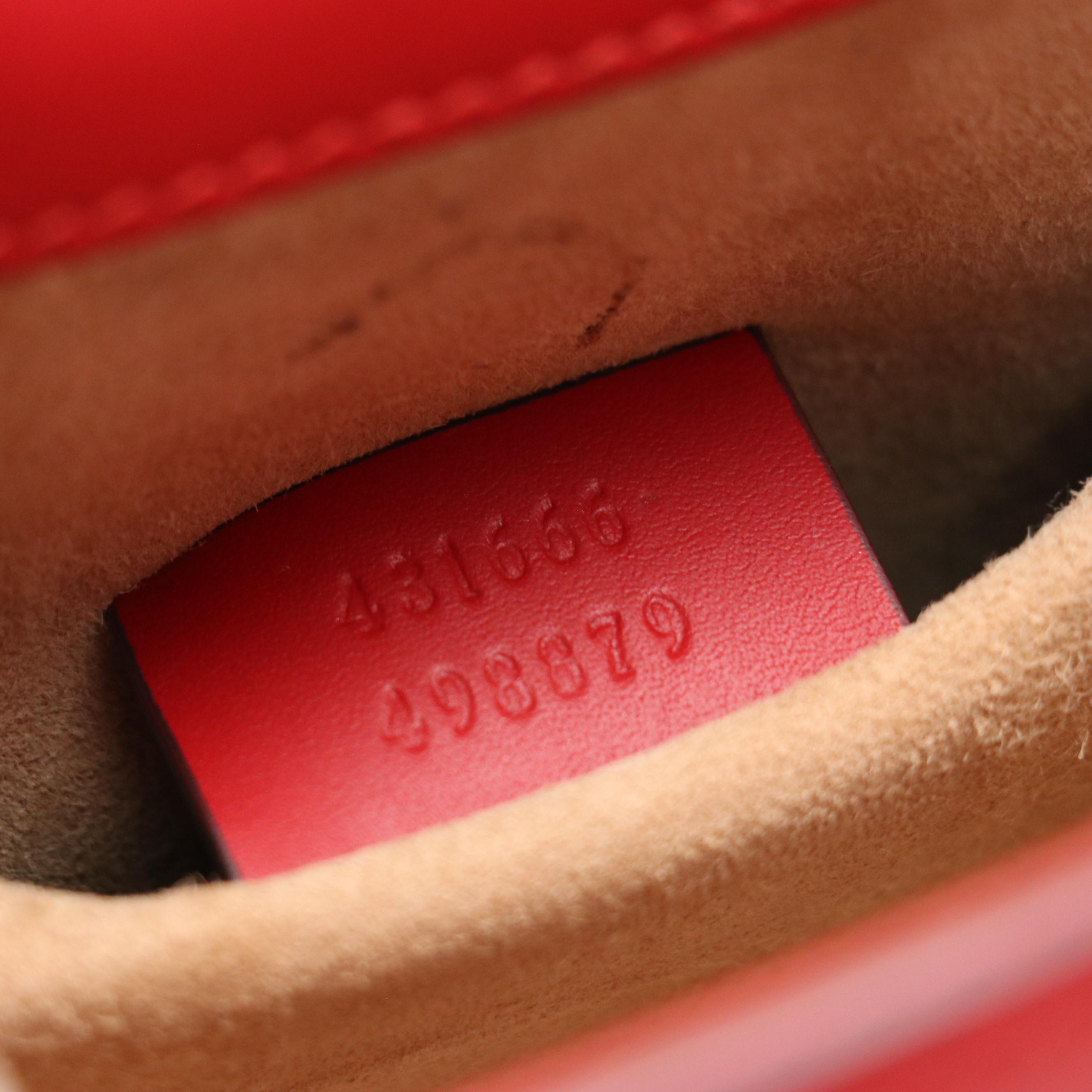 Gucci Mini Sylvie Two-Way Bag in Web Striped Red Calfskin Leather