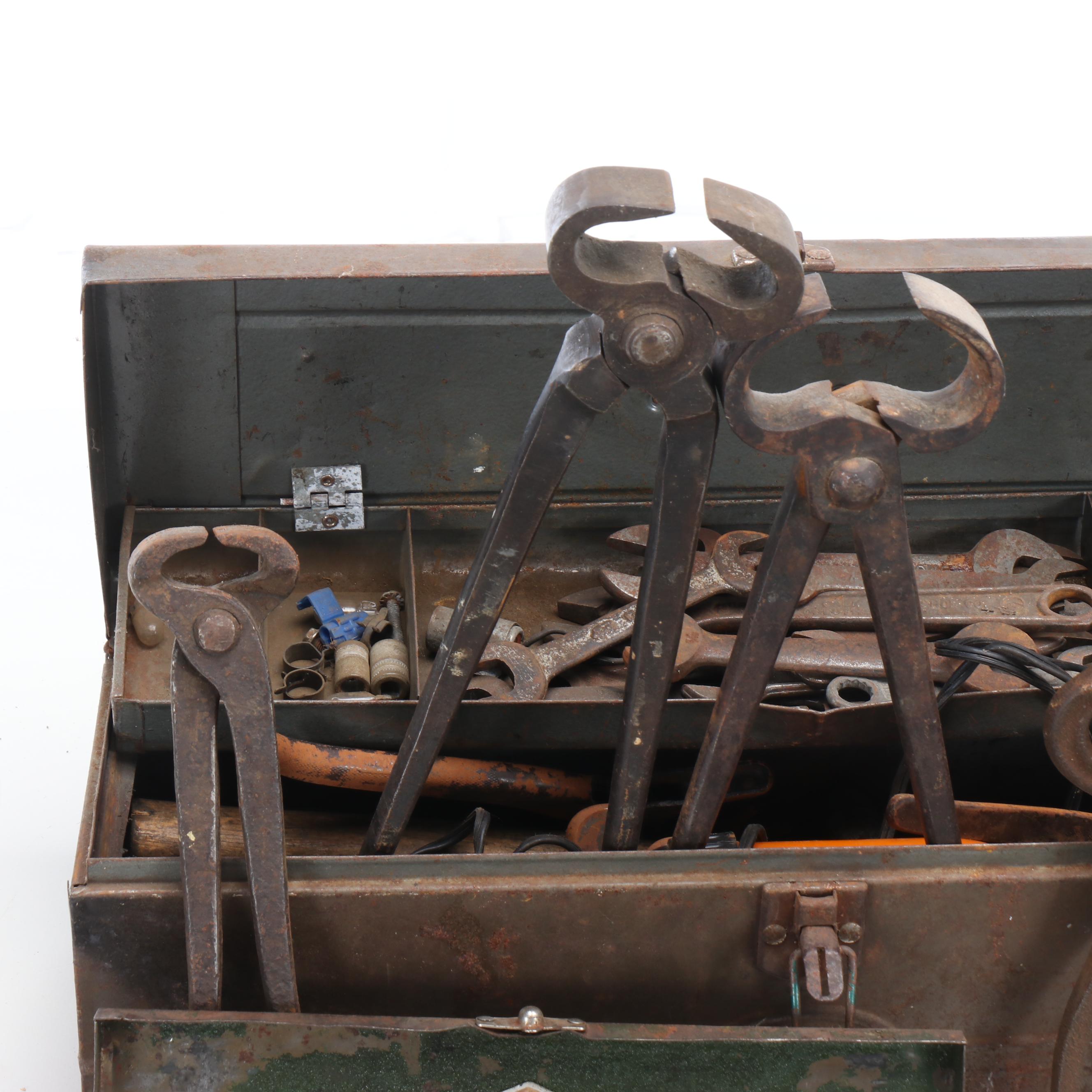 Drop Forged and Other Wrenches, Nippers, Sockets, with Tool Box and More