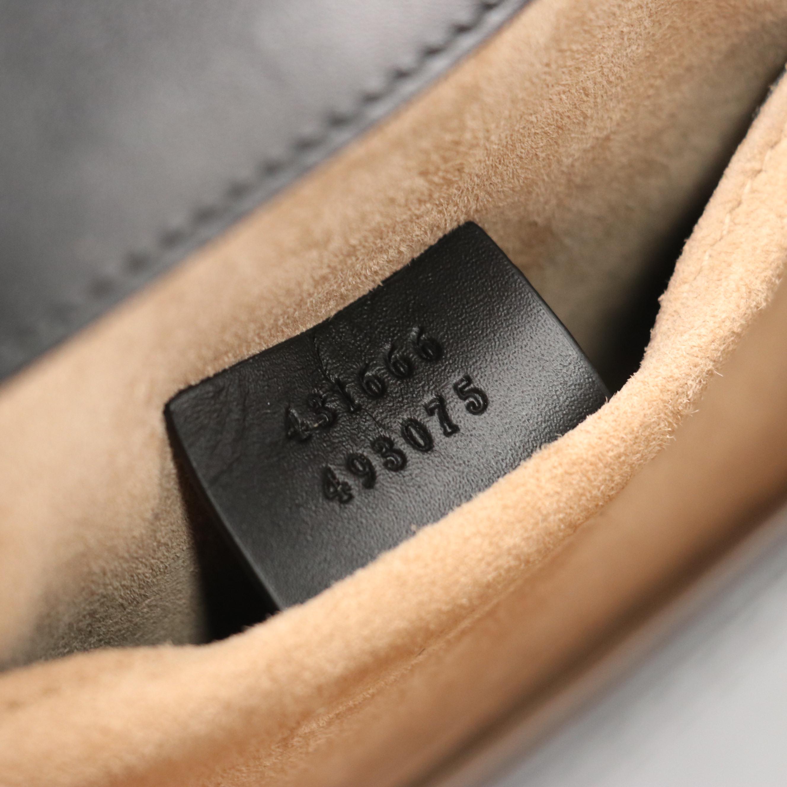 Gucci Mini Sylvie Two-Way Bag in Web Striped Black Calfskin Leather