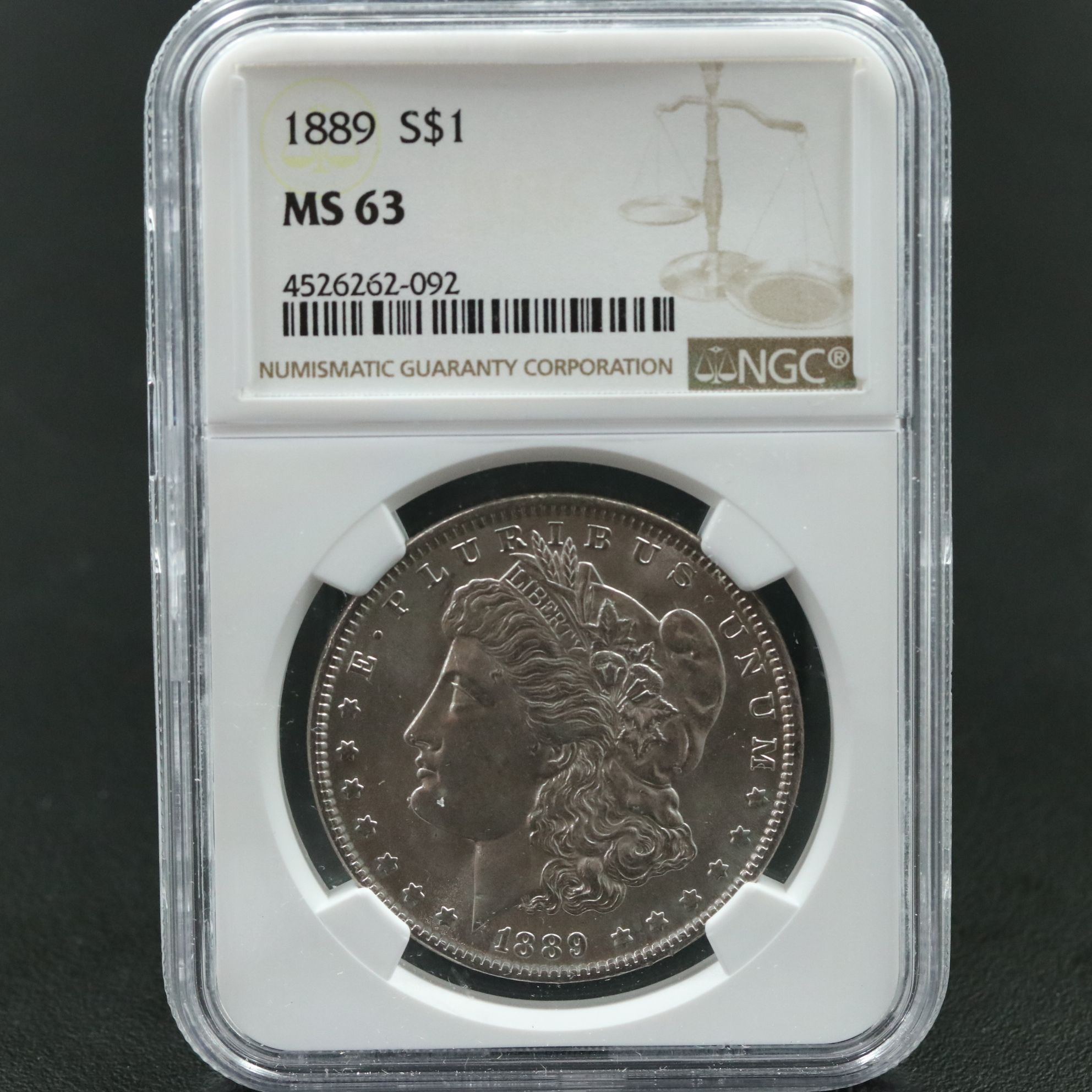 NGC Graded MS63 1889 Morgan Silver Dollar