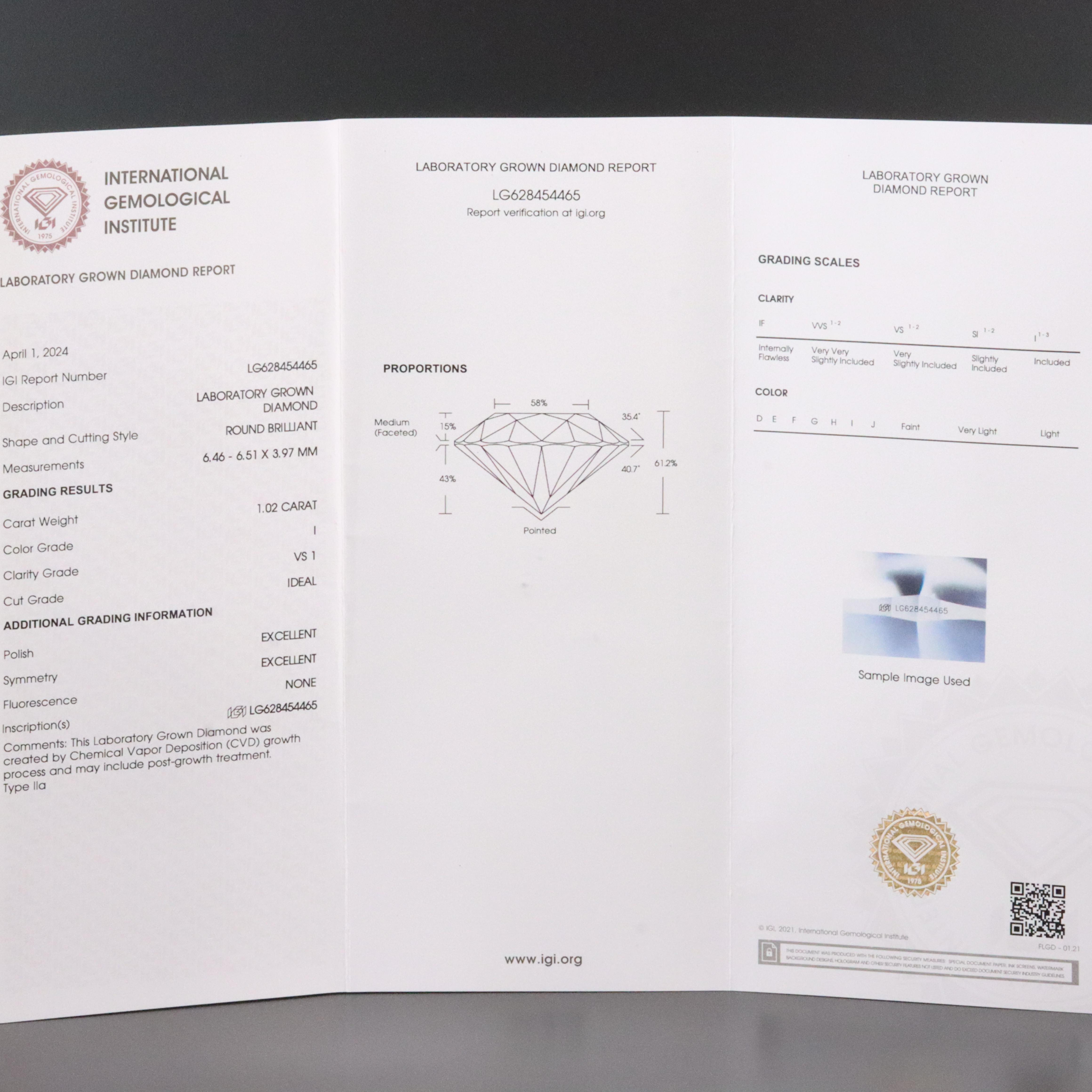 Loose 2.02 CTW Lab Grown Diamond Pair with IGI Reports