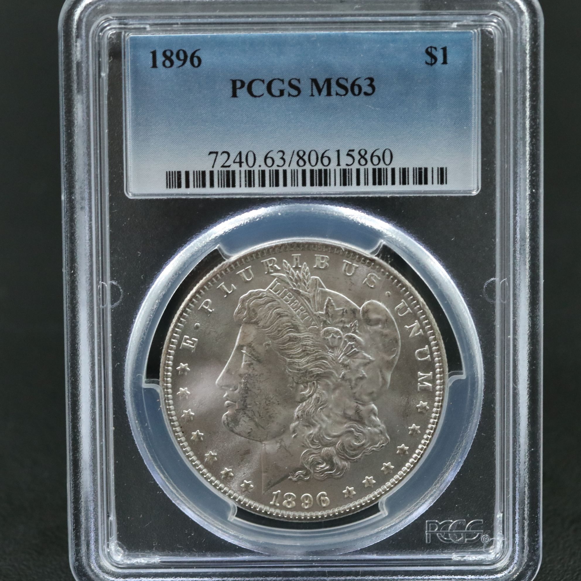 PCGS Graded MS63 1896 Silver Morgan Dollar