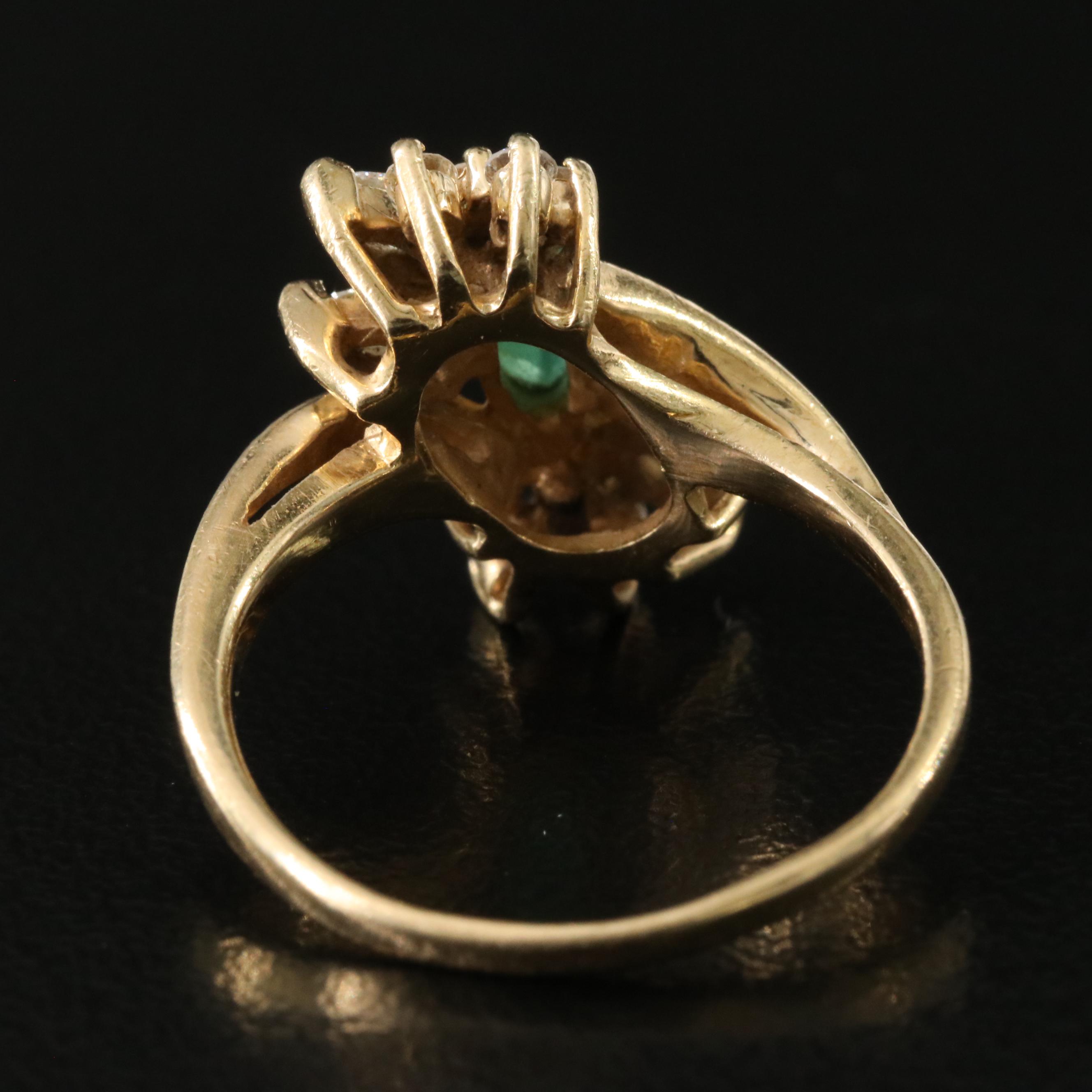 14K Emerald and Diamond Ring