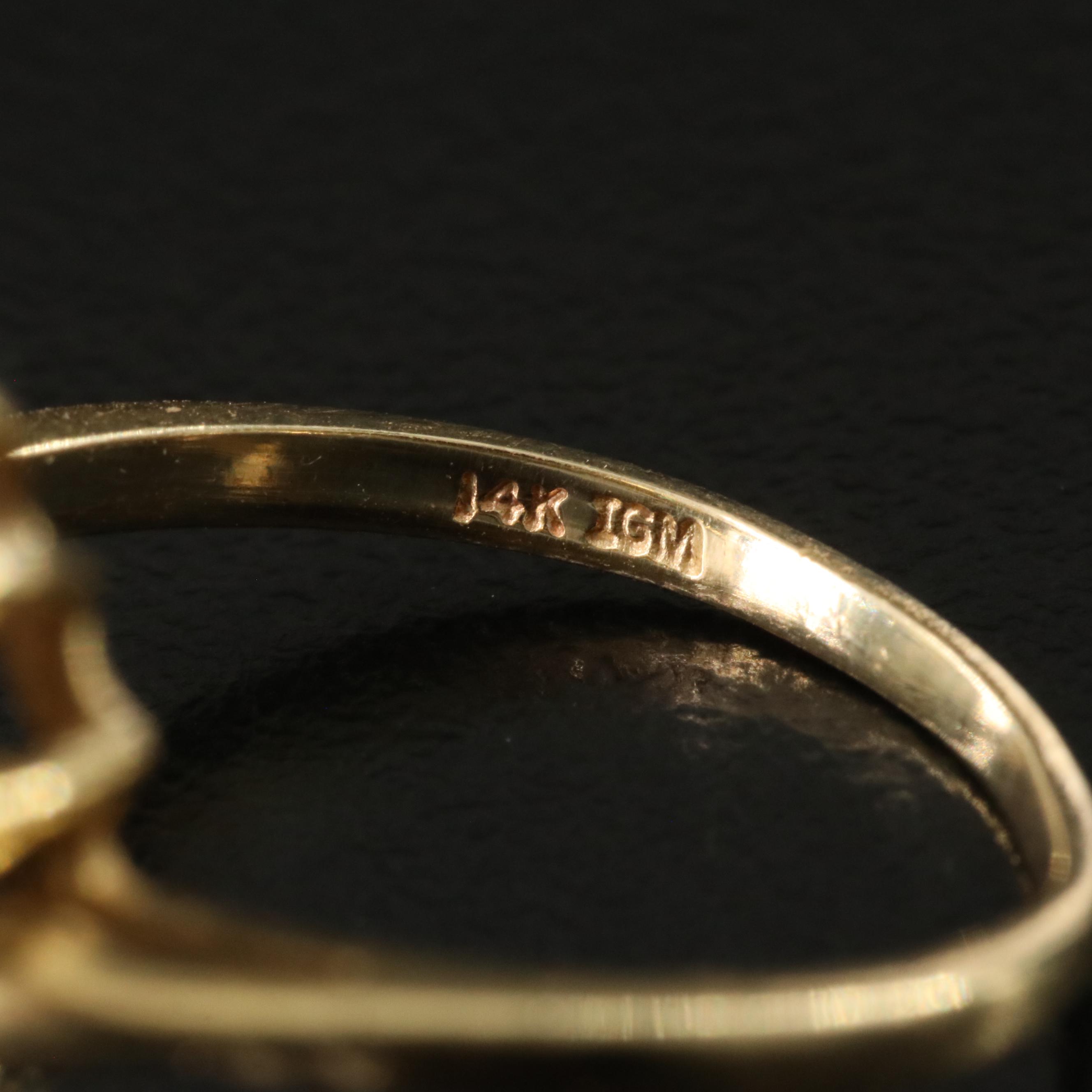 14K Emerald and Diamond Ring