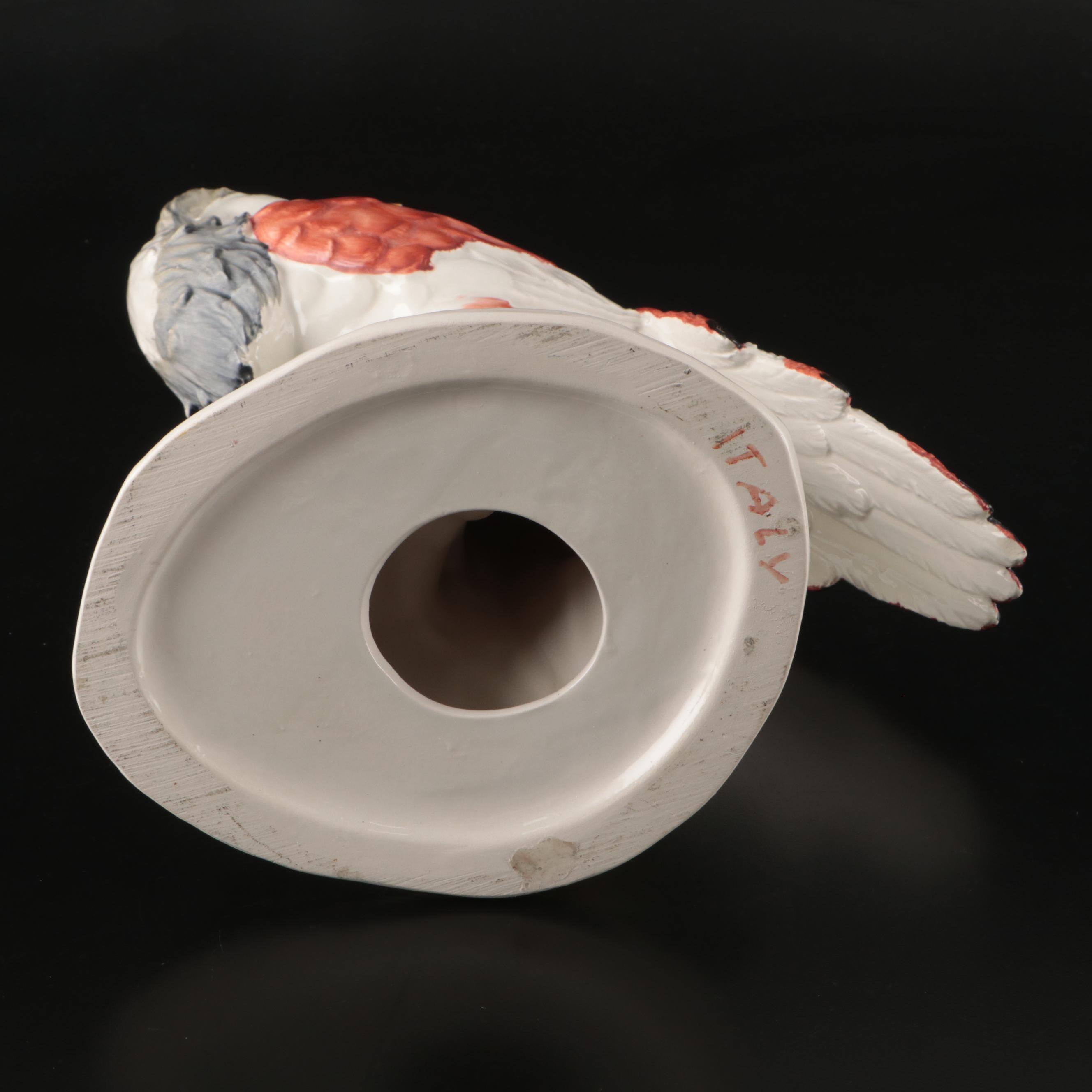 Italian Hand-Painted Porcelain Crane Figurines