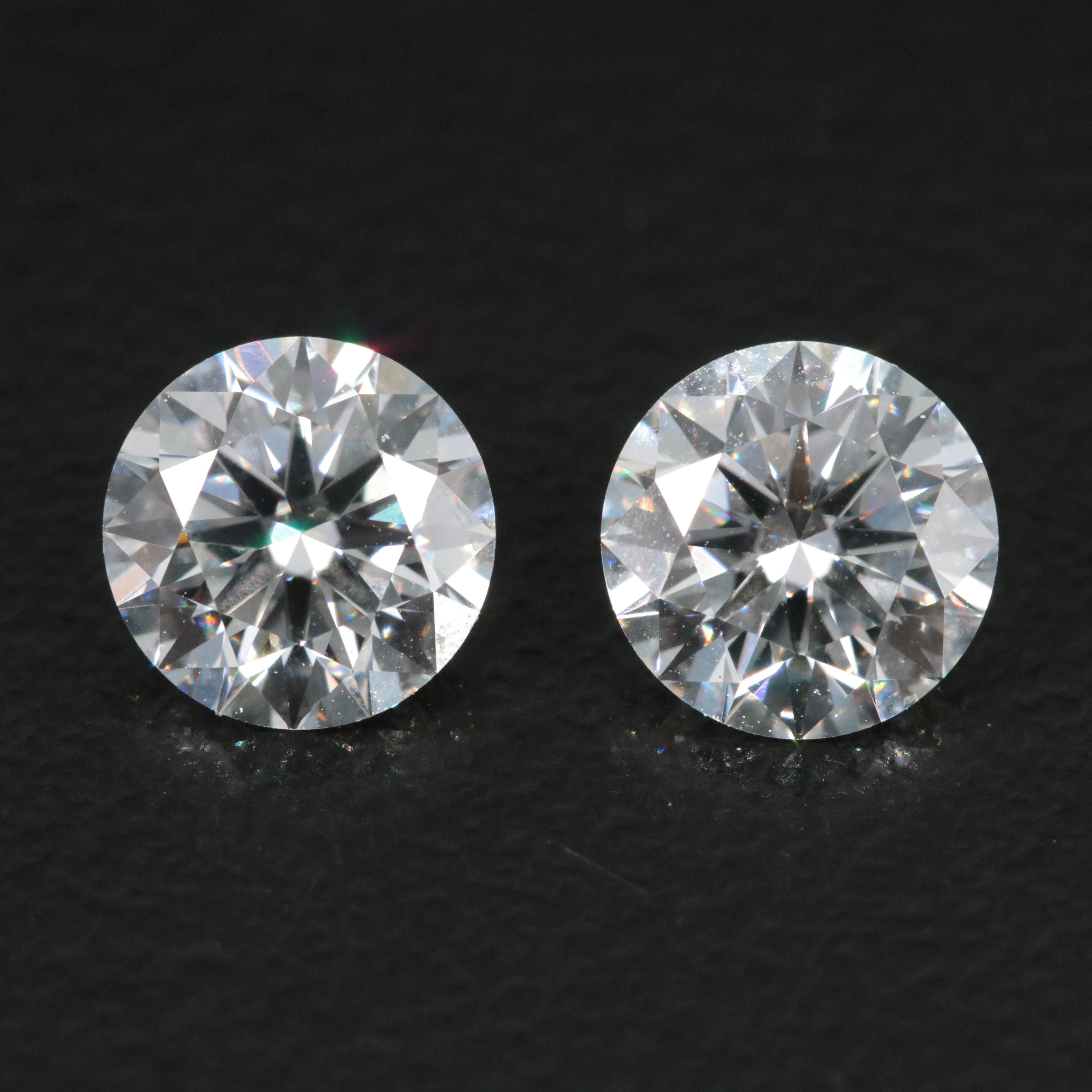 Loose 2.18 CTW Lab Grown Diamond Pair with IGI Reports