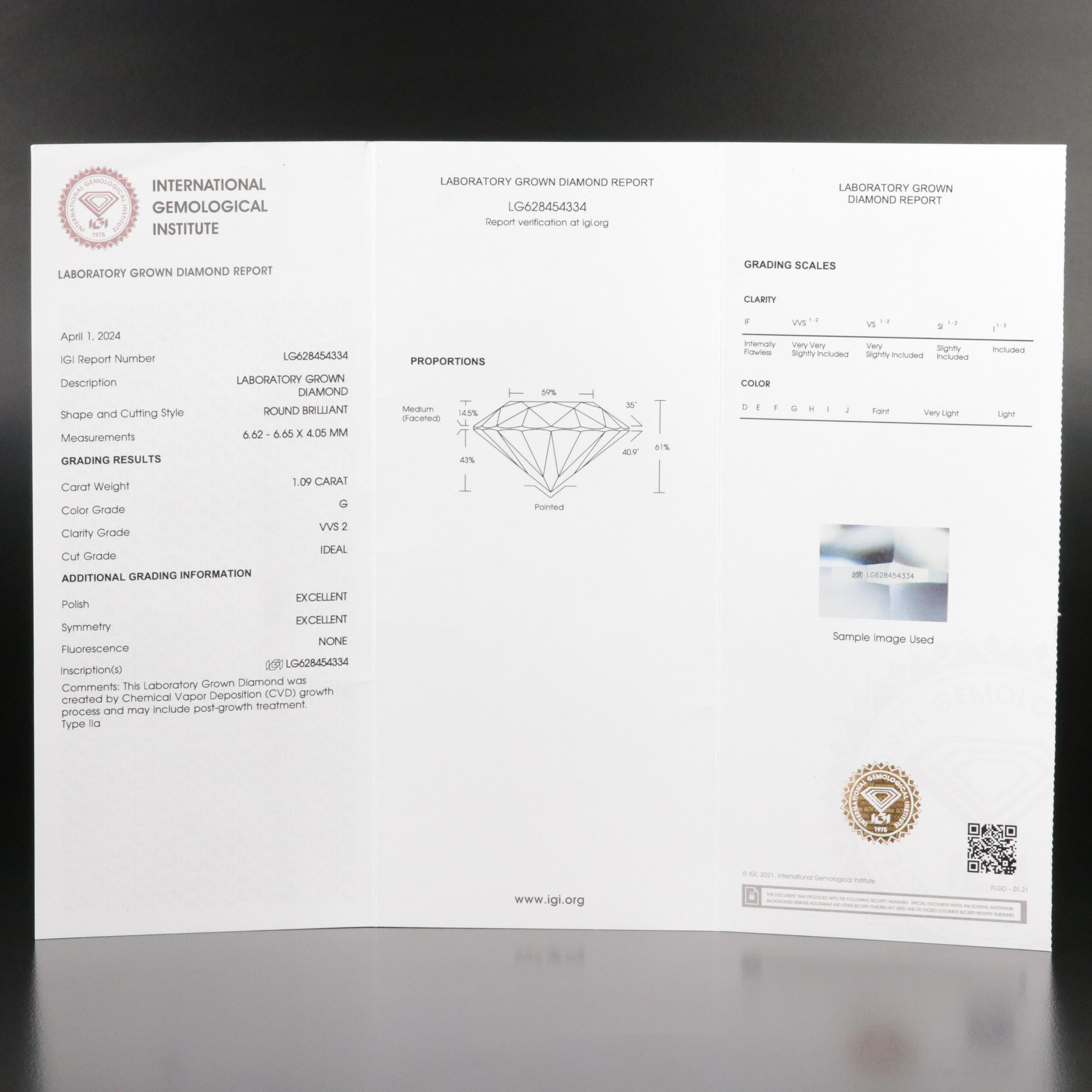 Loose 2.18 CTW Lab Grown Diamond Pair with IGI Reports