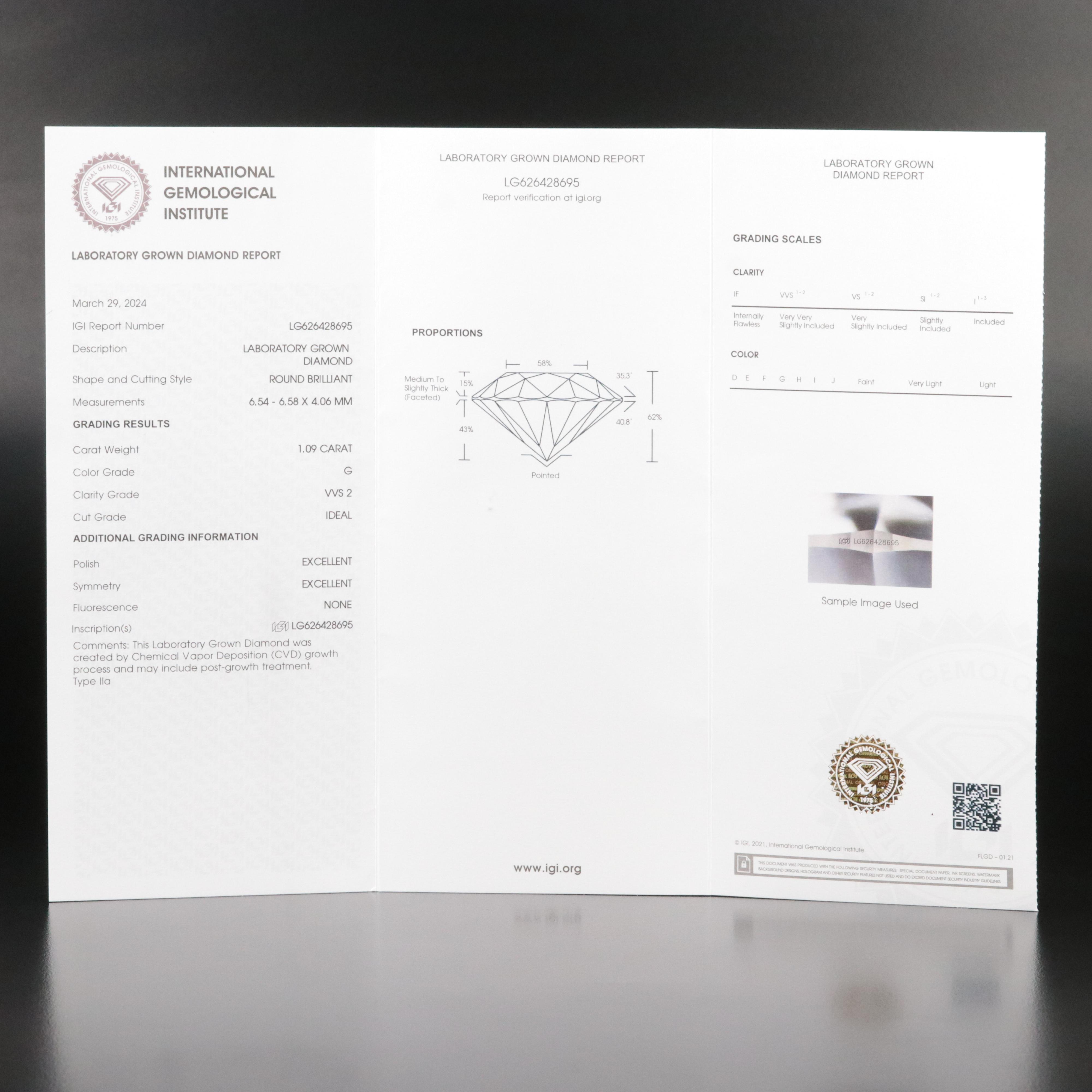 Loose 2.18 CTW Lab Grown Diamond Pair with IGI Reports