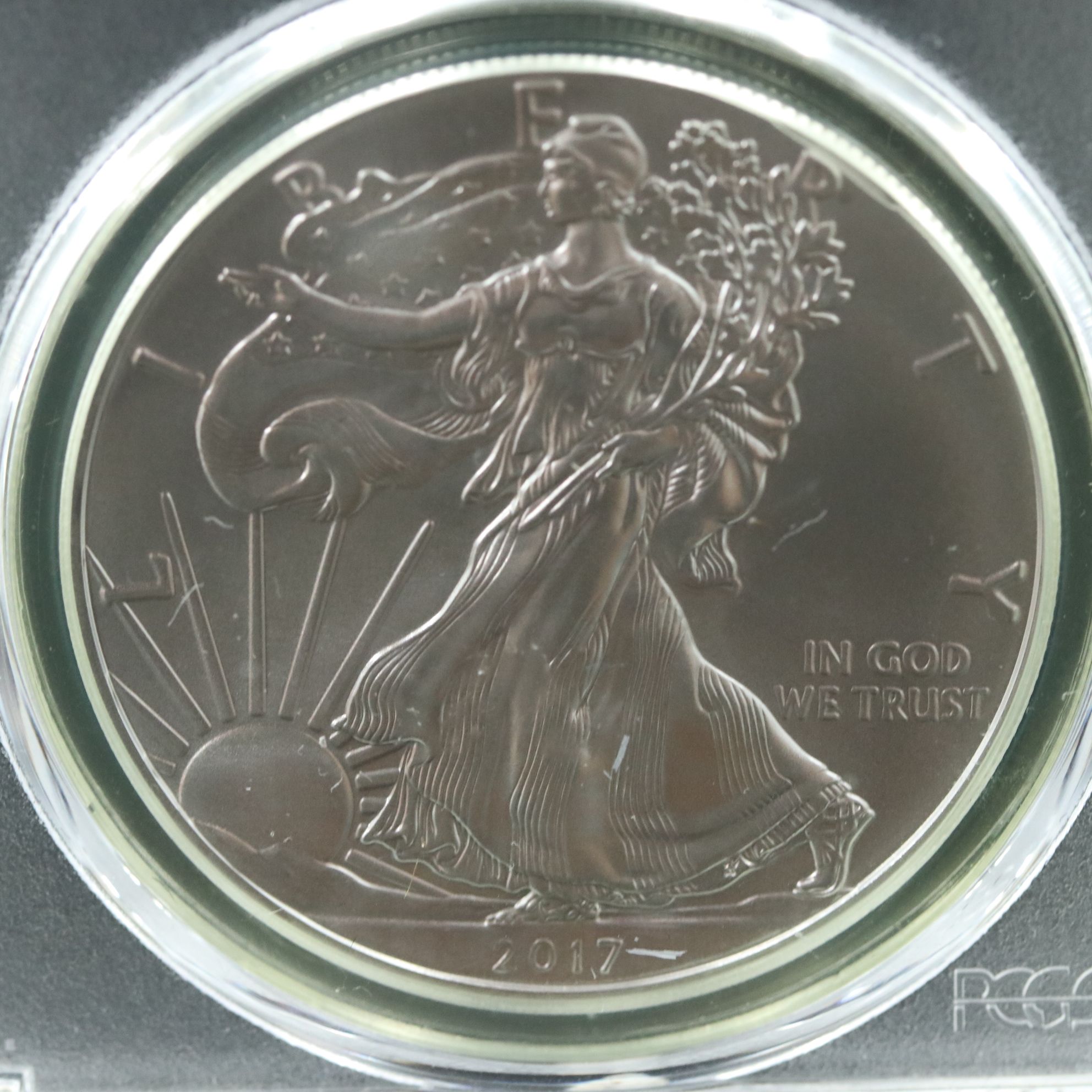 PCGS Graded MS70 2017 $1 American Silver Eagle Signed by Moy