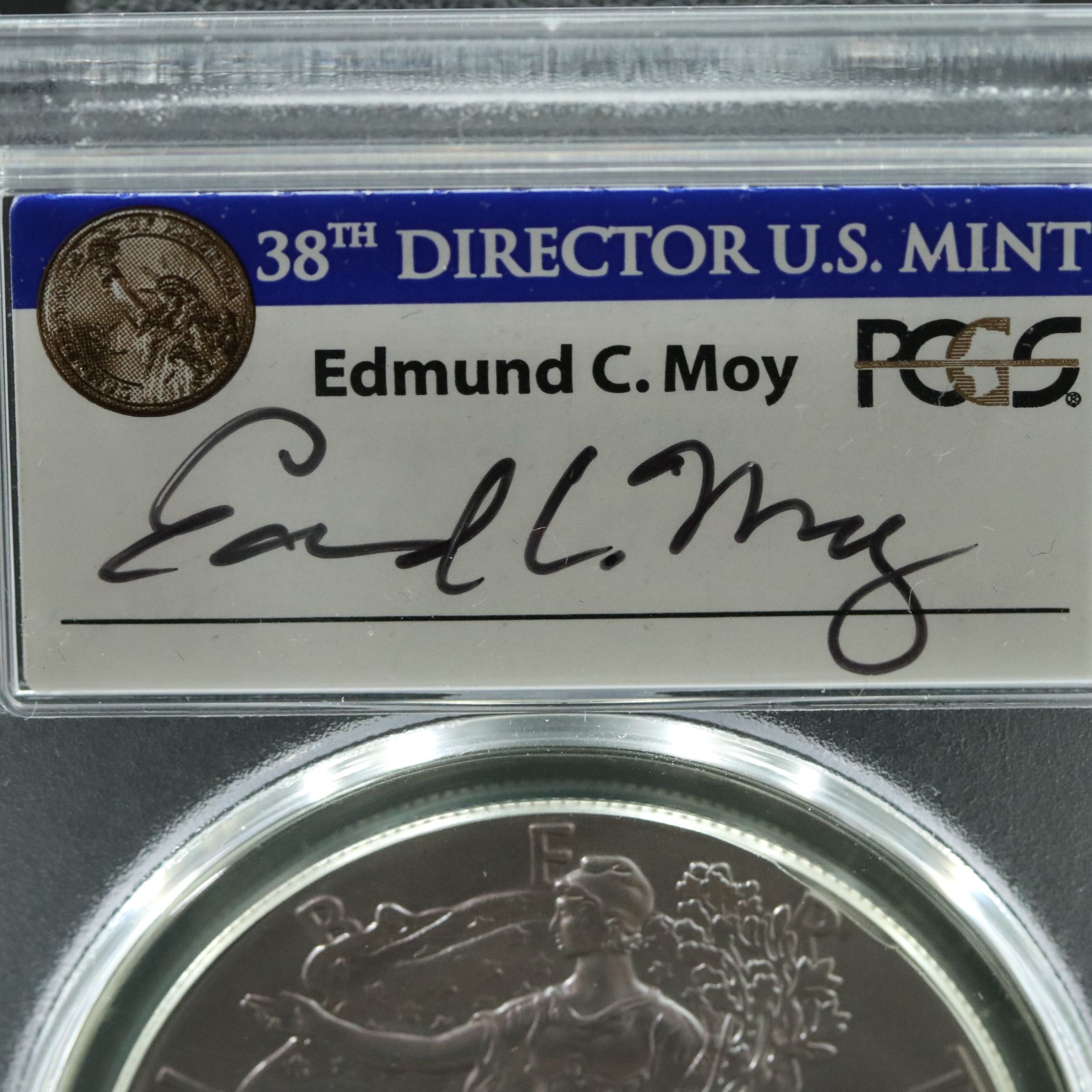 PCGS Graded MS70 2017 $1 American Silver Eagle Signed by Moy