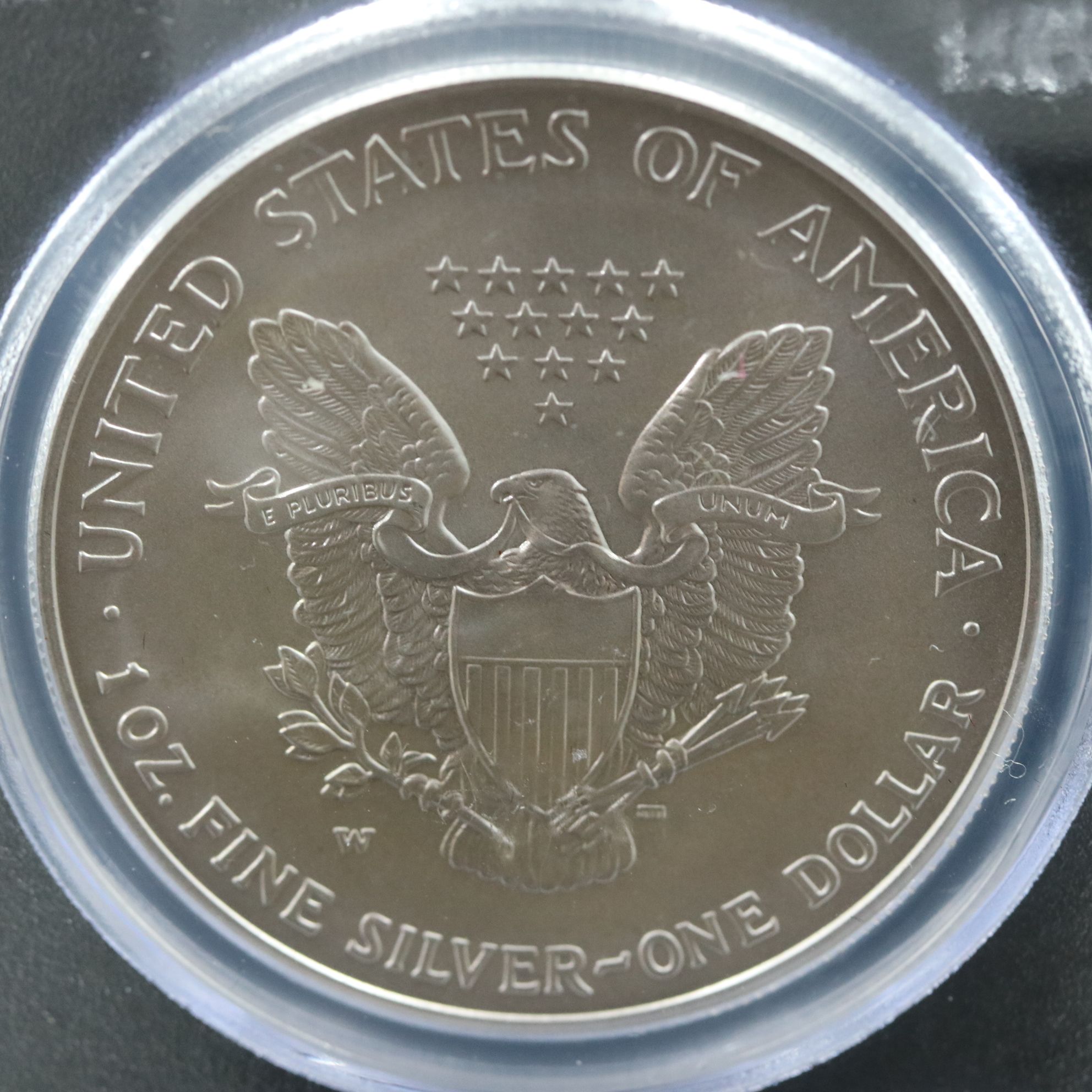 PCGS Graded SP70 Burnished 2007-W $1 U.S. Silver Eagle Signed by Moy