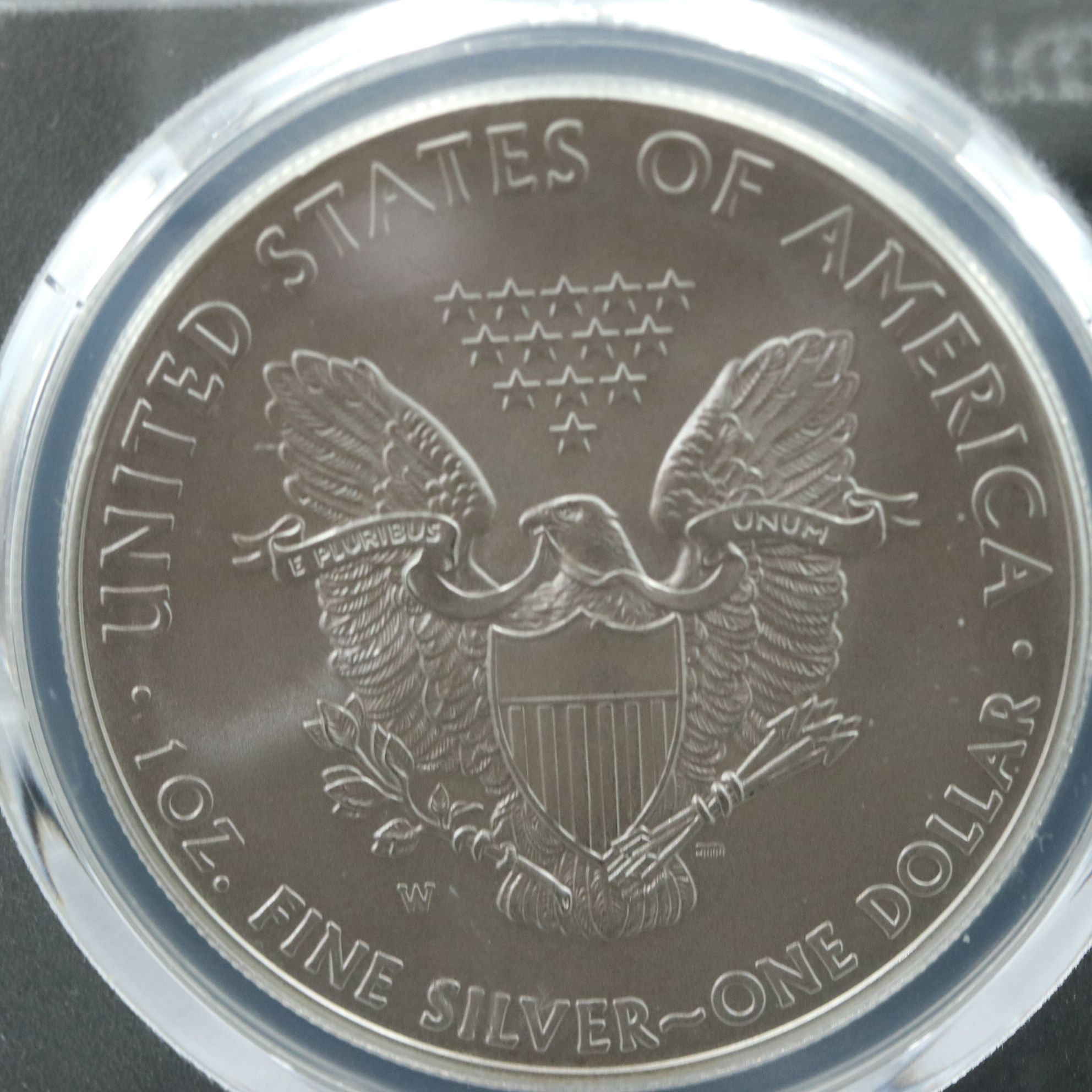 PCGS Graded SP70 Burnished 2008-W $1 U.S. Silver Eagle Signed by Mercanti