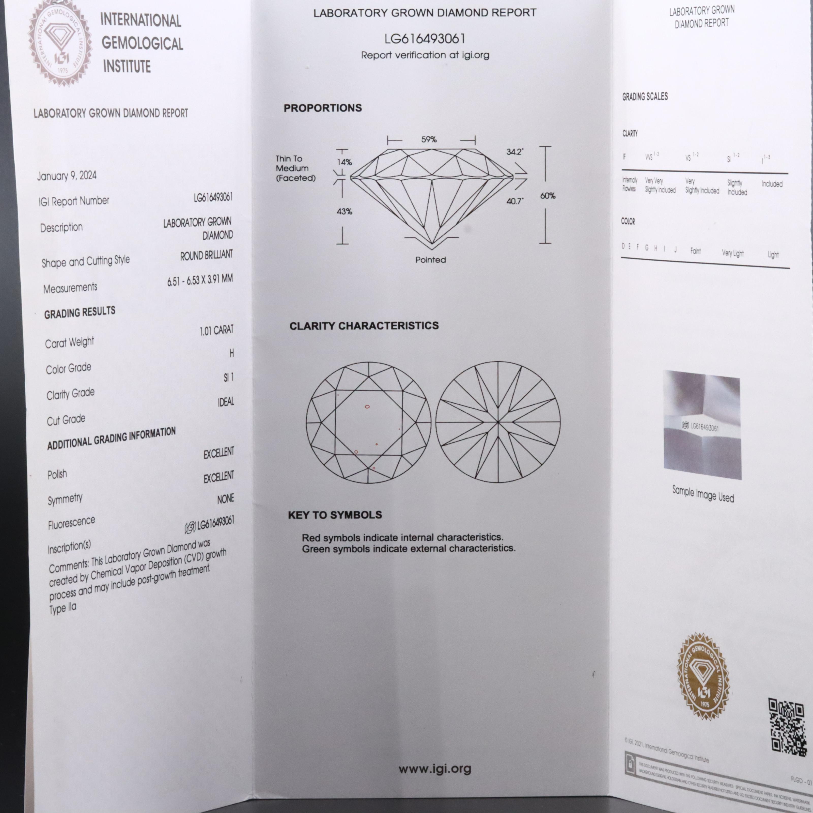 Loose 2.02 CTW Lab Grown Diamond Pair with IGI Reports