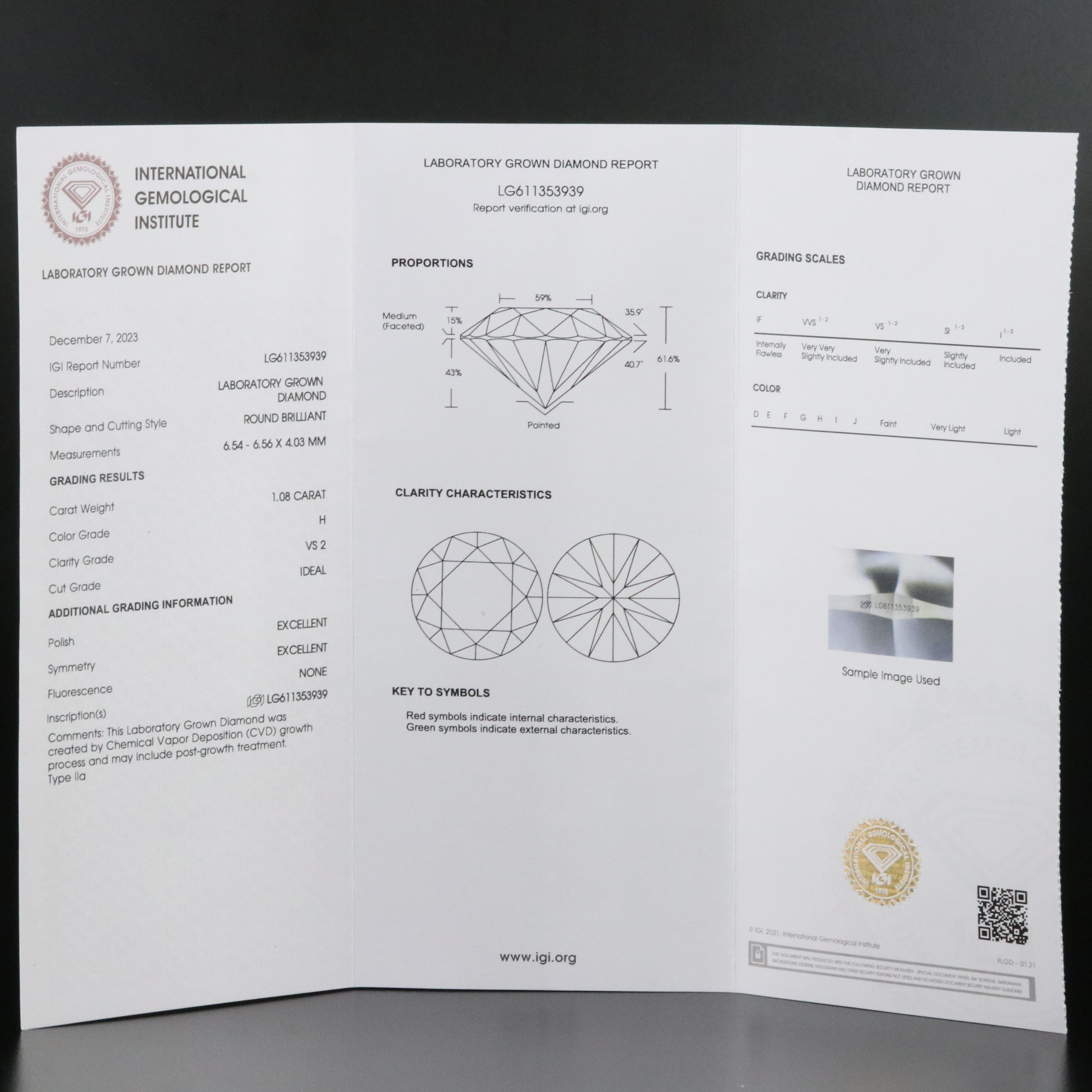 Loose 2.16 CTW Lab Grown Diamond Pair with IGI Reports