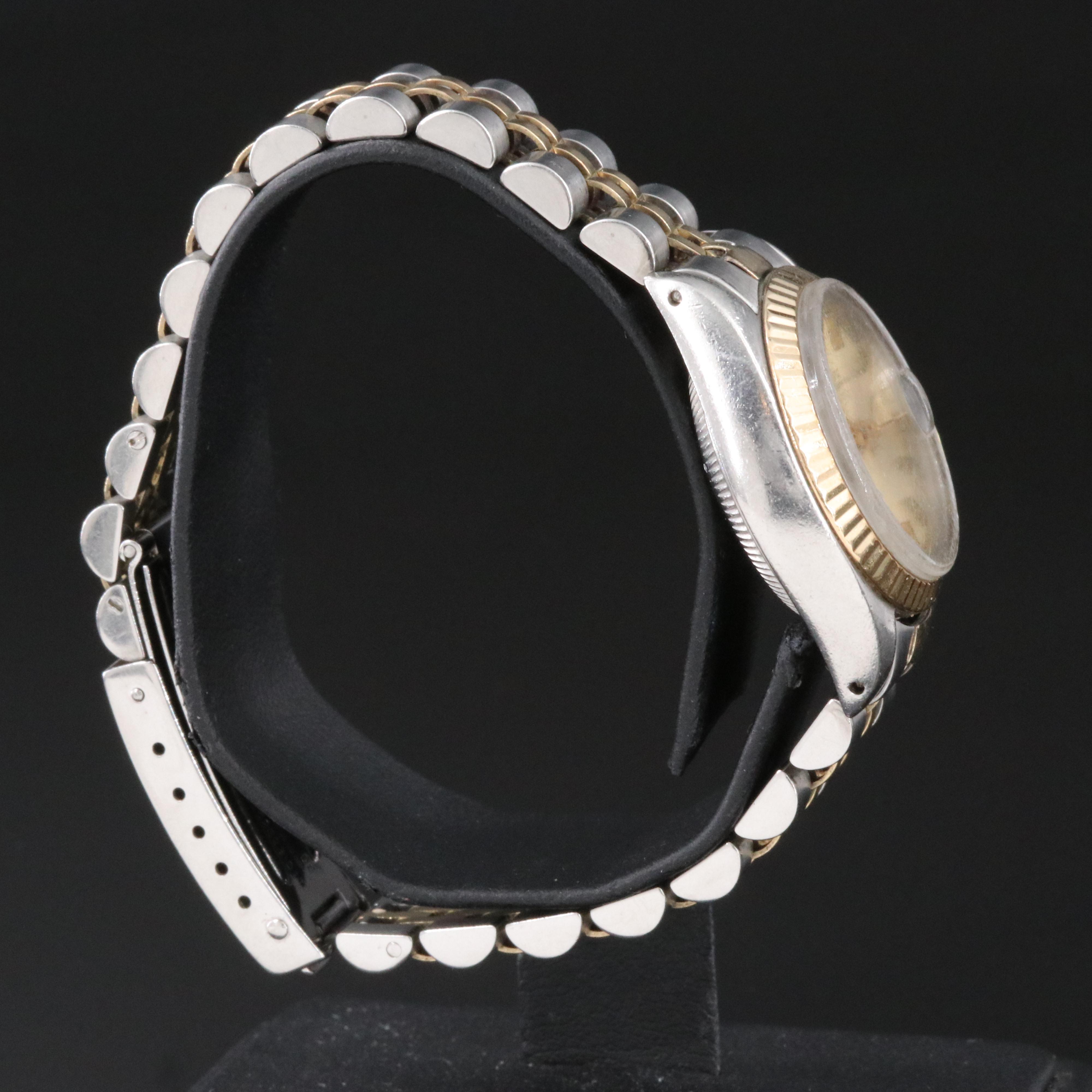 Rolex Oyster Perpetual Date Champagne 26mm 14K & Steel Automatic Watch c. 1979