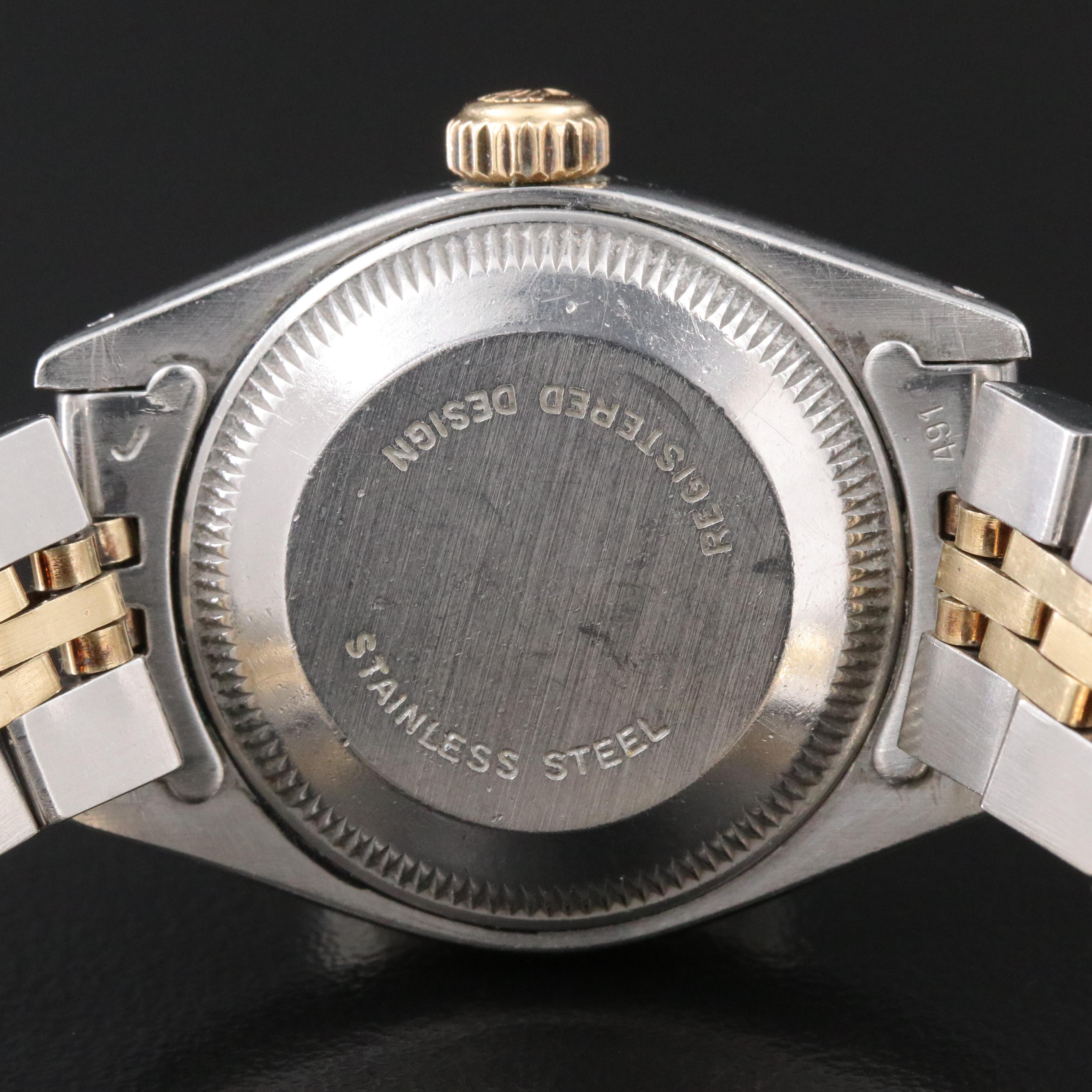 Rolex Oyster Perpetual Date Champagne 26mm 14K & Steel Automatic Watch c. 1979