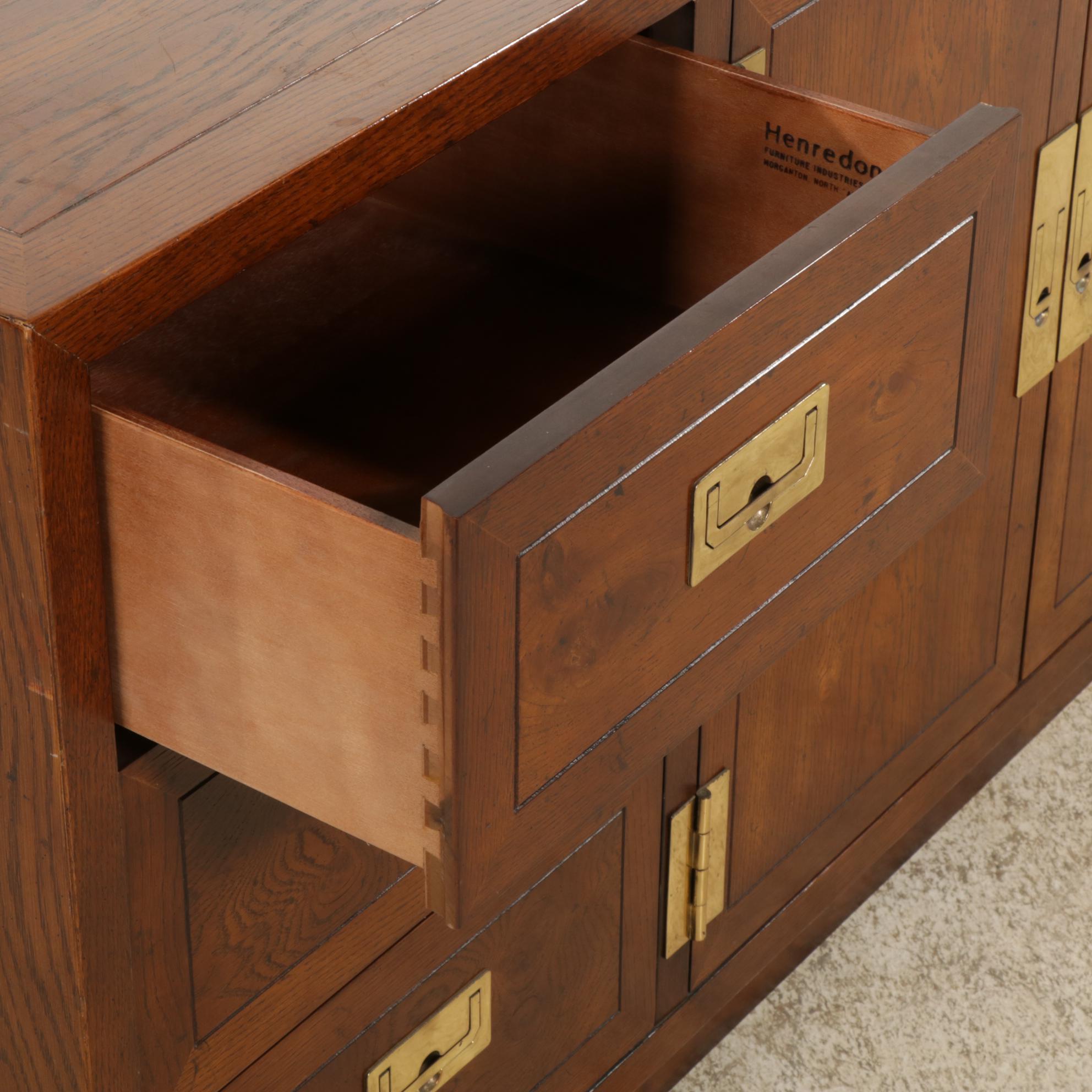 Henredon "Scene One" Campaign Style Sideboard, Late 20th Century