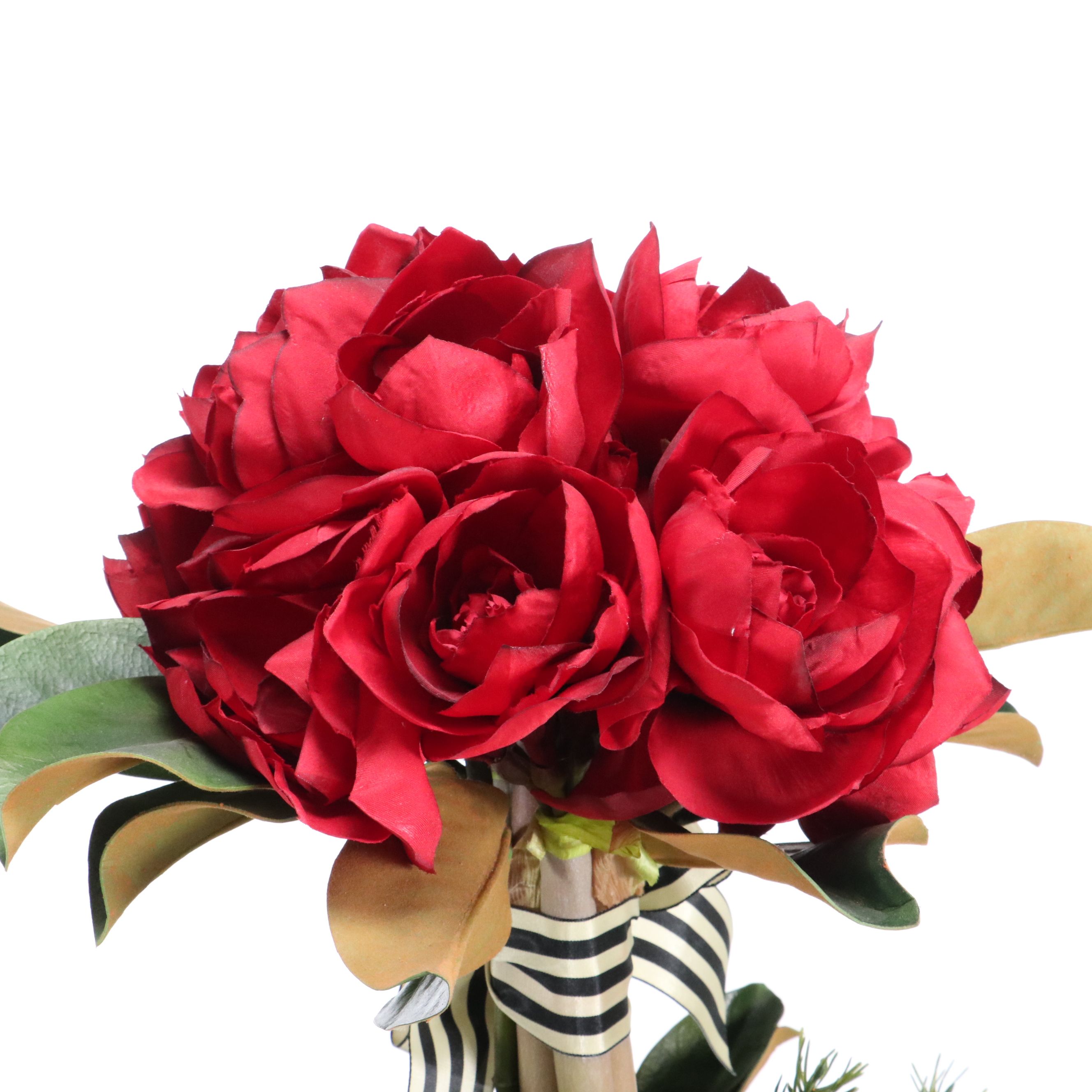 Artificial Flower Arrangements in Harlequin Pattern Vases