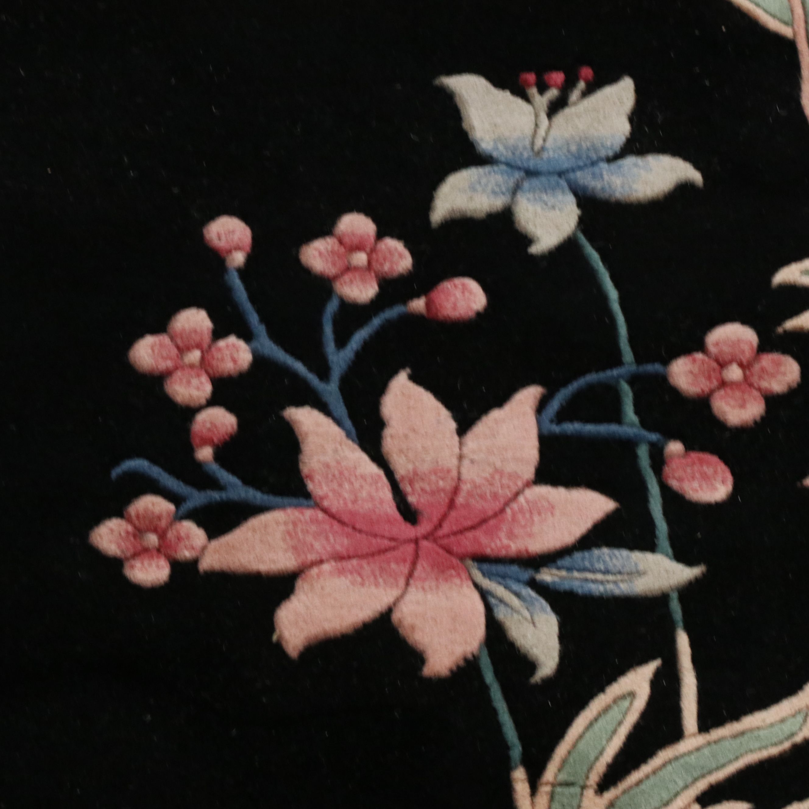 5'6 x 9'3 Hand-Knotted and Carved Chinese Tropical Style Area Rug