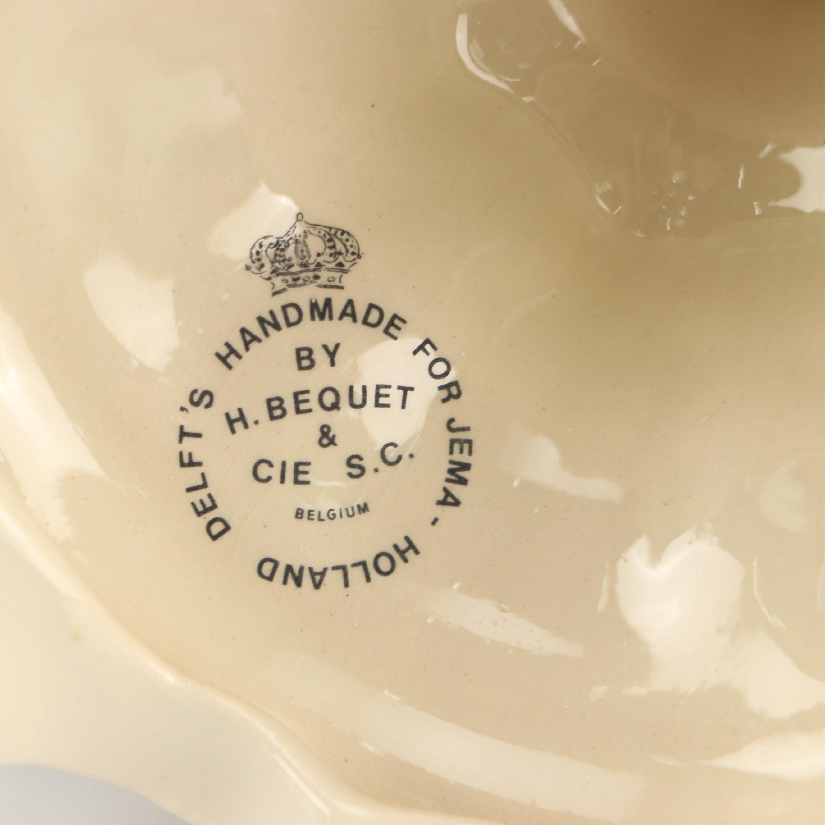 Dutch Polychrome Delft Candlesticks and Leeds Botanical Creamware Tureen