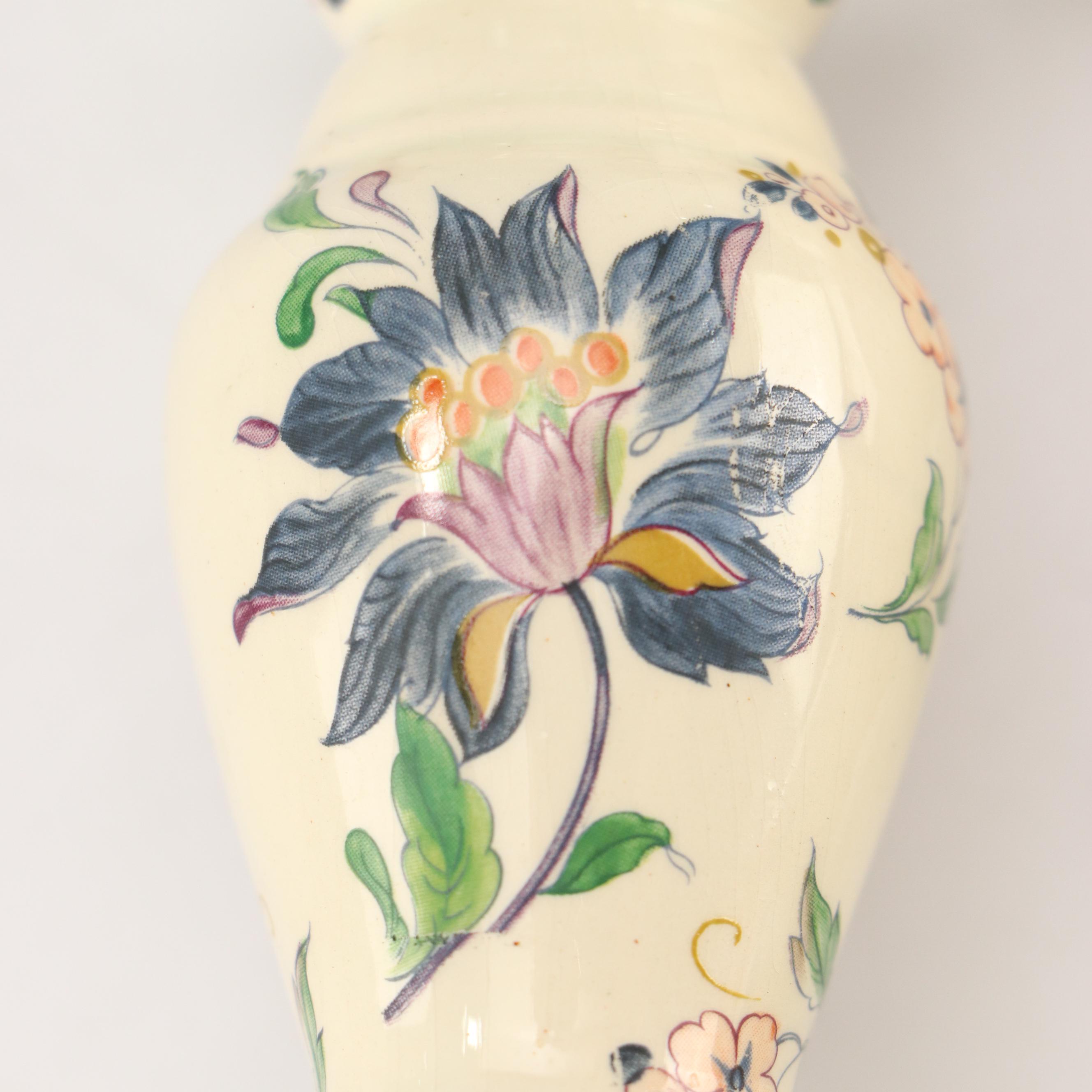 Dutch Polychrome Delft Candlesticks and Leeds Botanical Creamware Tureen