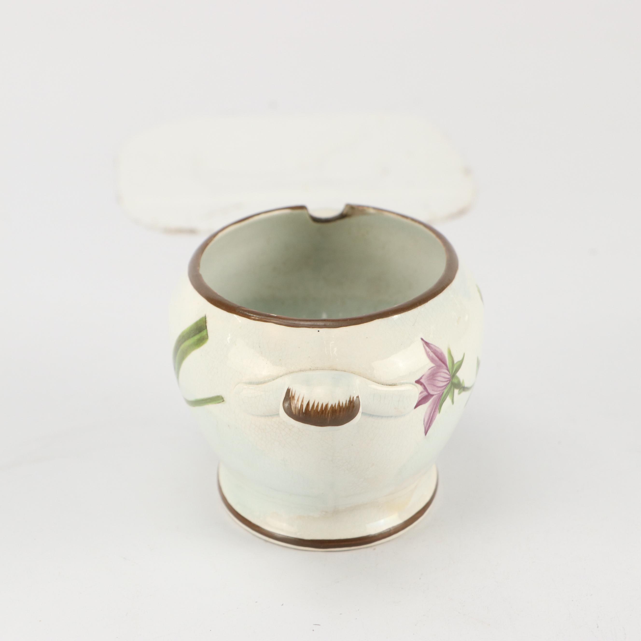 Dutch Polychrome Delft Candlesticks and Leeds Botanical Creamware Tureen