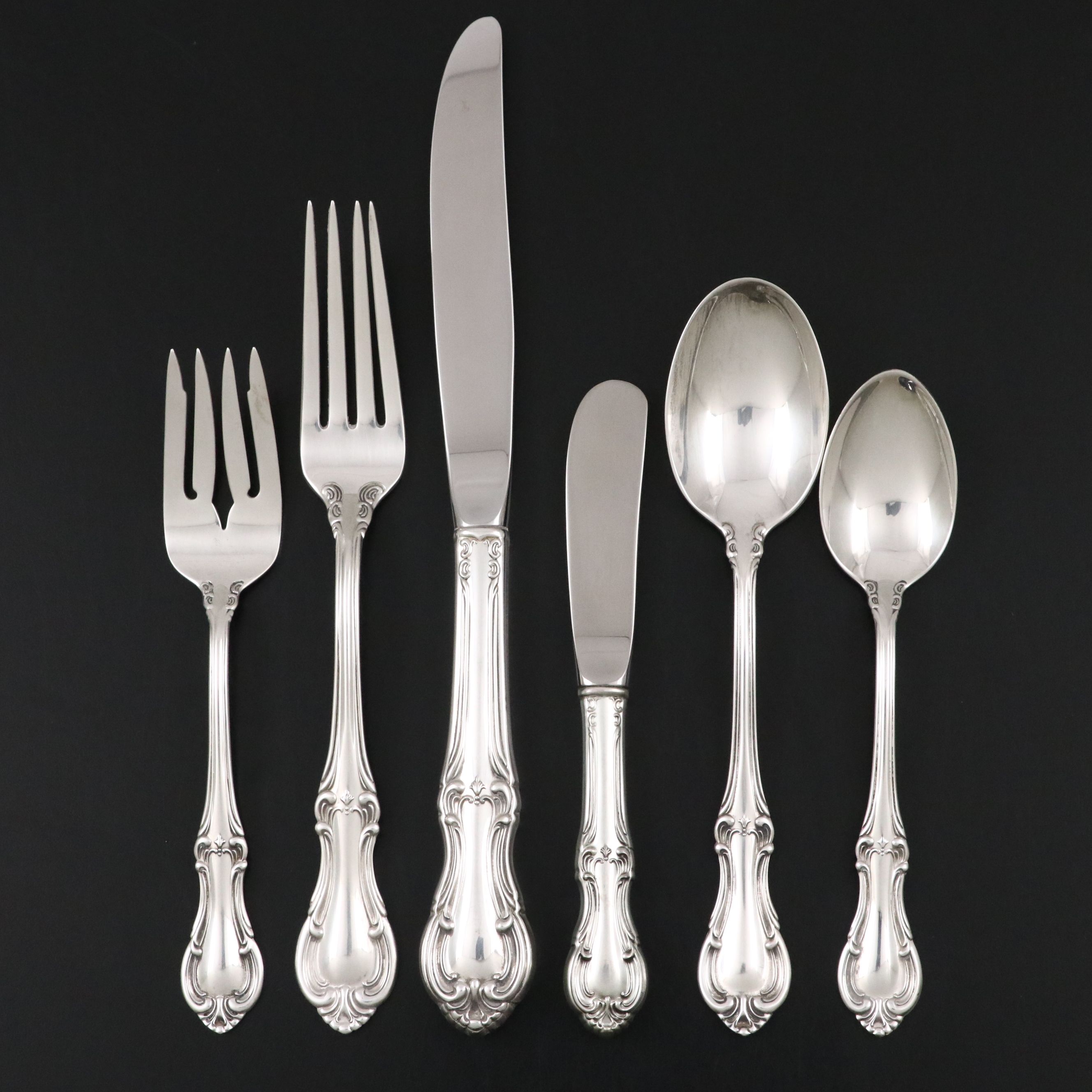 International Silver "Joan of Arc" Sterling Flatware in Wood Case