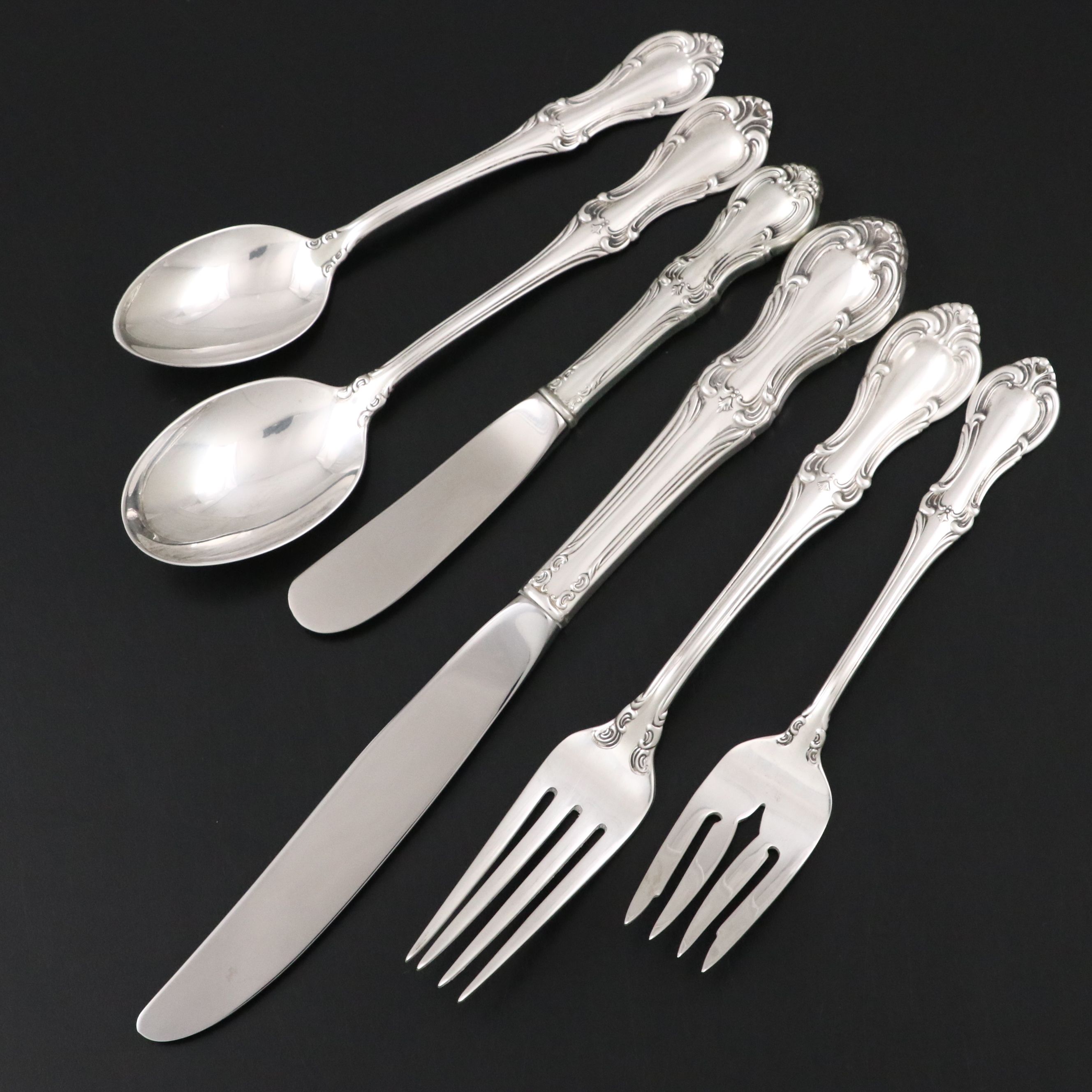 International Silver "Joan of Arc" Sterling Flatware in Wood Case