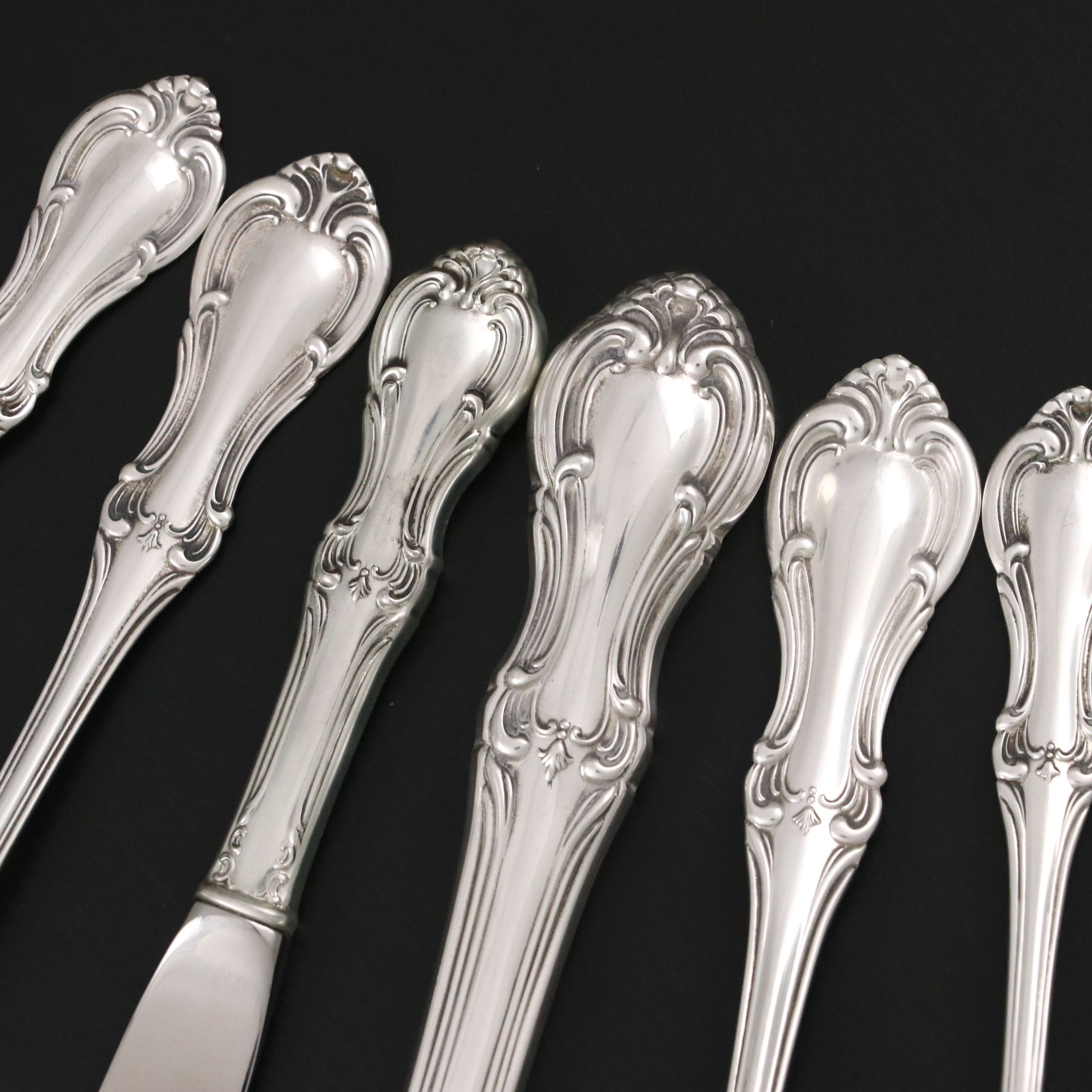 International Silver "Joan of Arc" Sterling Flatware in Wood Case