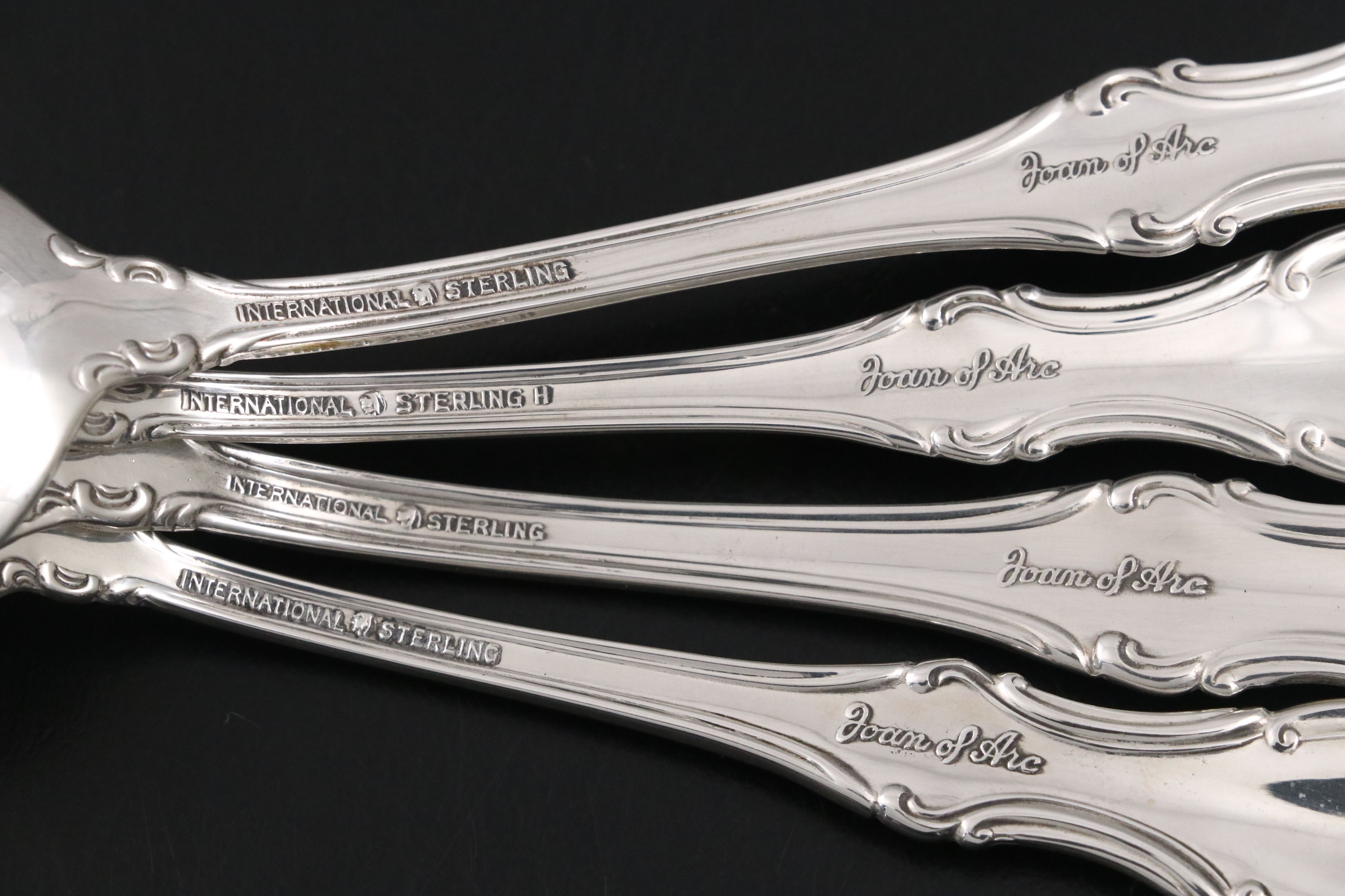 International Silver "Joan of Arc" Sterling Flatware in Wood Case