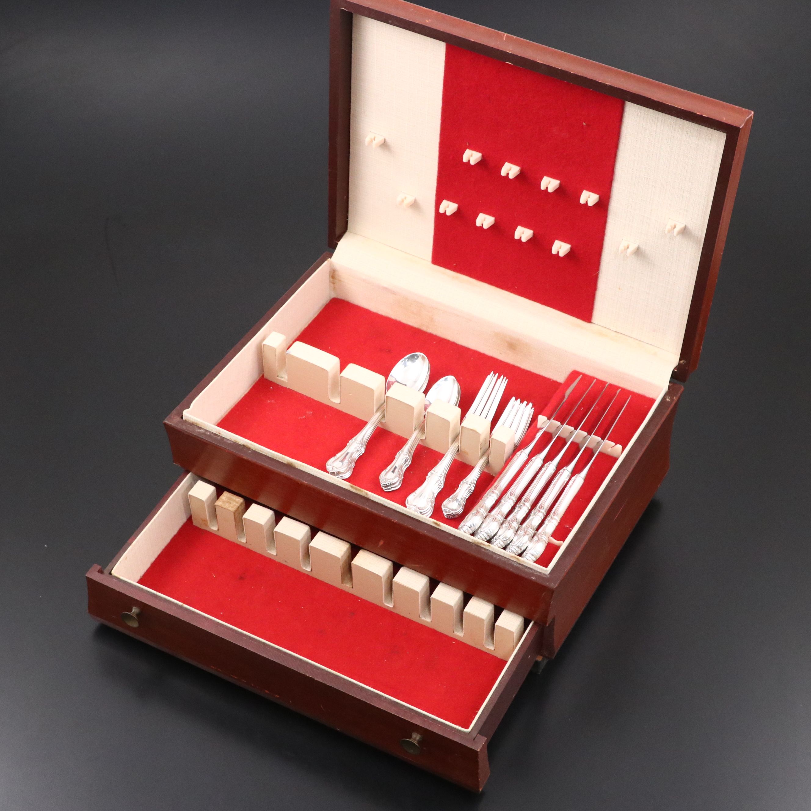 International Silver "Joan of Arc" Sterling Flatware in Wood Case