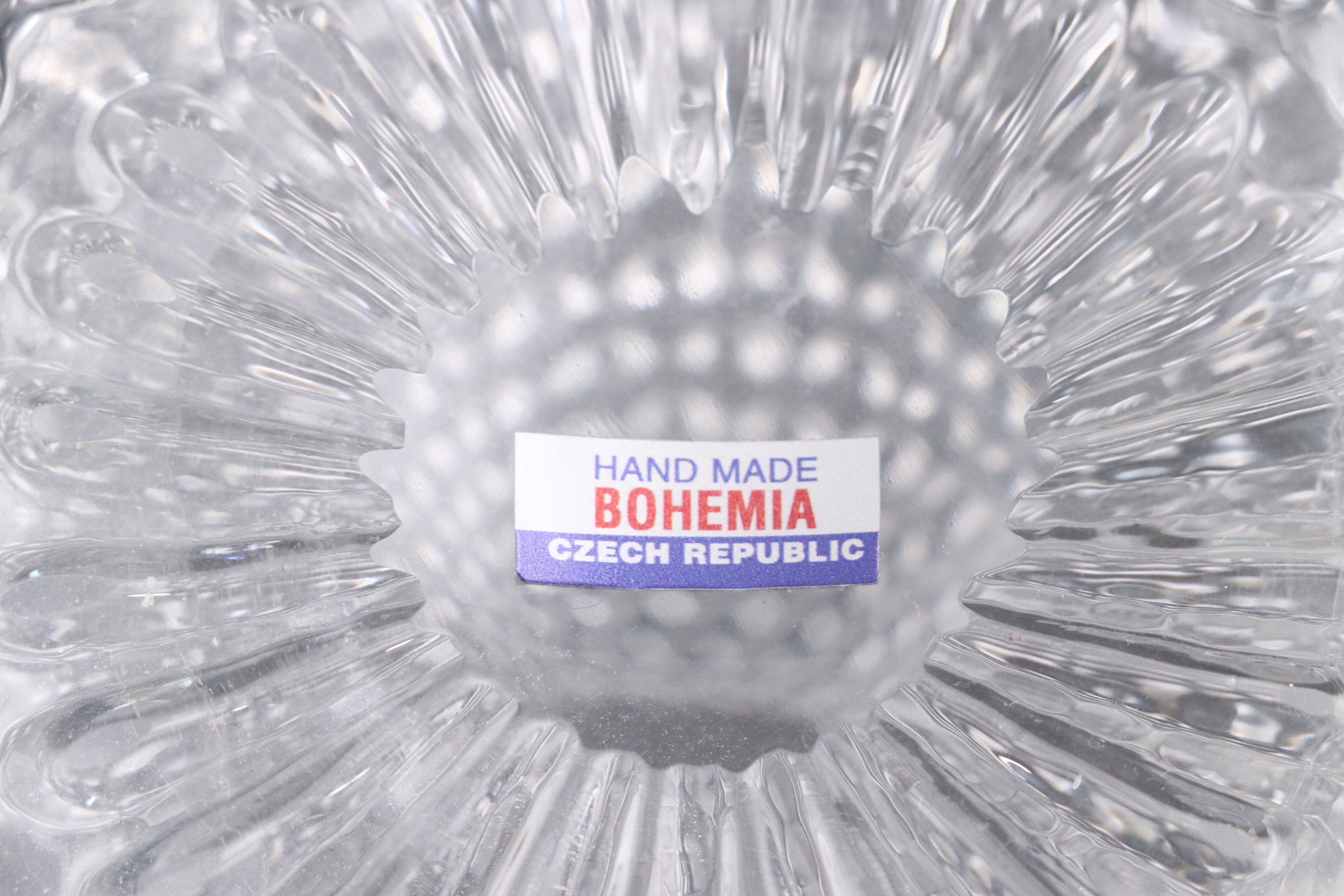 William Yeoward Crystal Jug with Glass Pitchers and Ribbon Edge Cake Stands