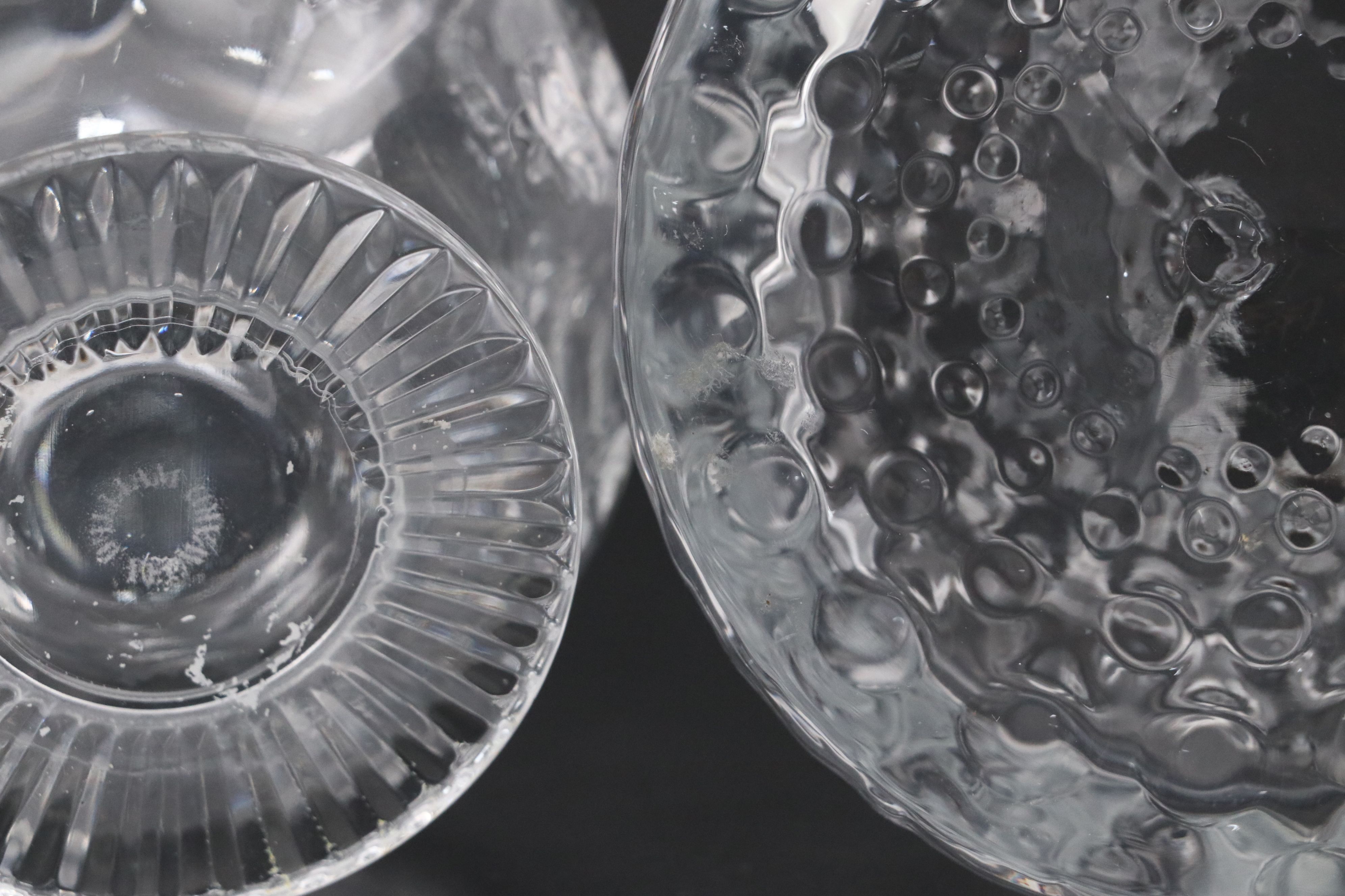 William Yeoward Crystal Jug with Glass Pitchers and Ribbon Edge Cake Stands