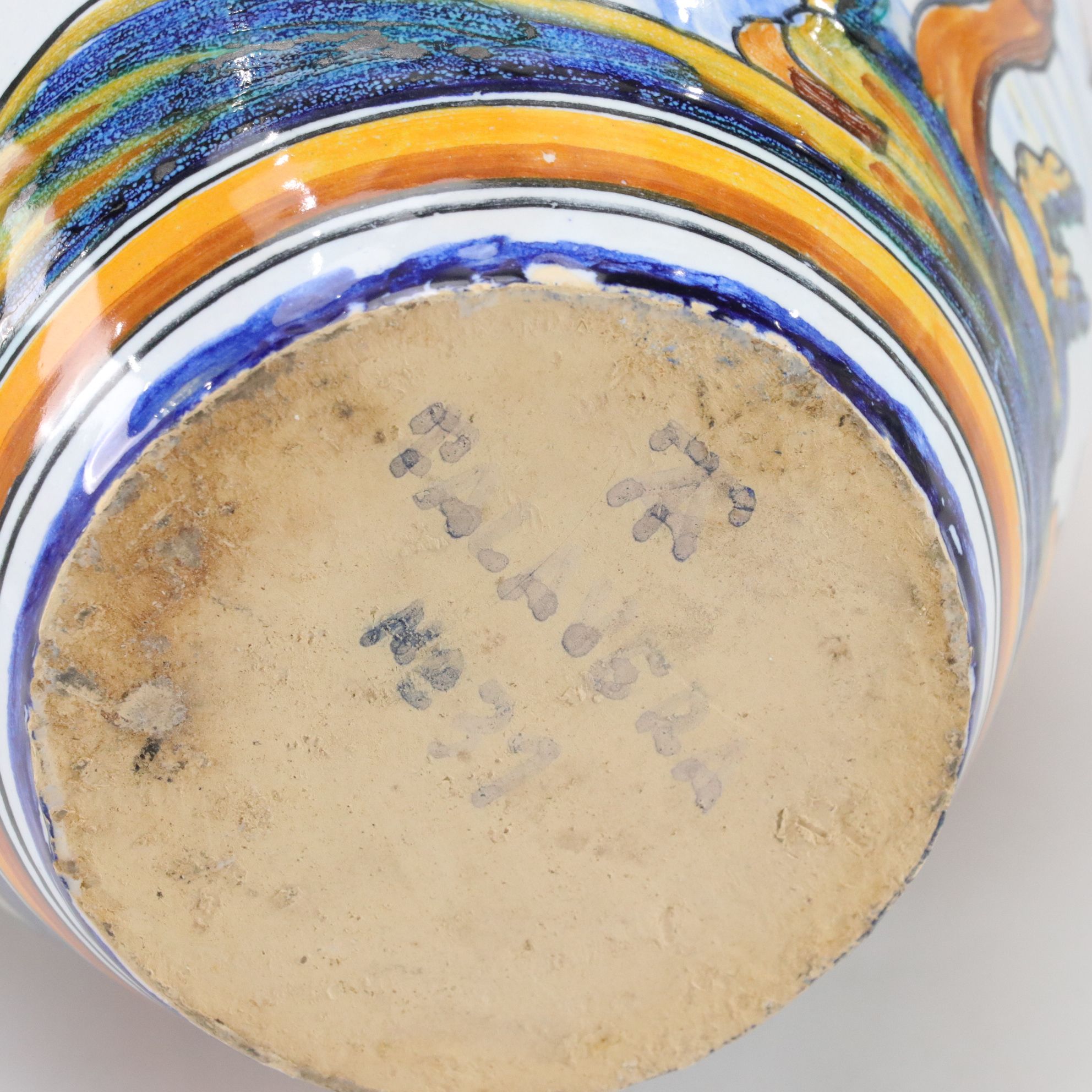 Mexican Talavera Faience Hand-Painted Jug with Portuguese Decorative Plates