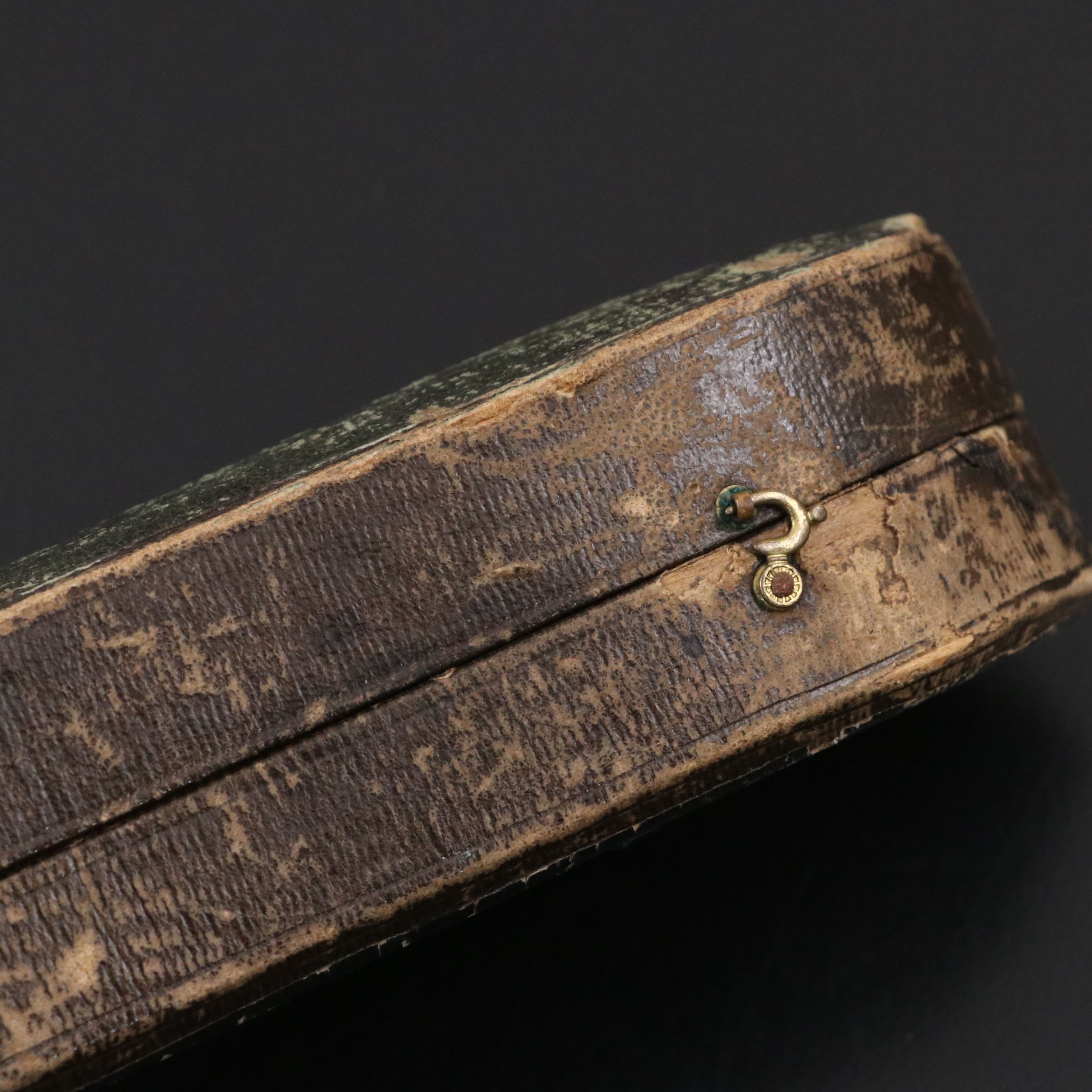 Victorian Brightcut and Engraved Coin Silver Serving Spoon with Leather Case