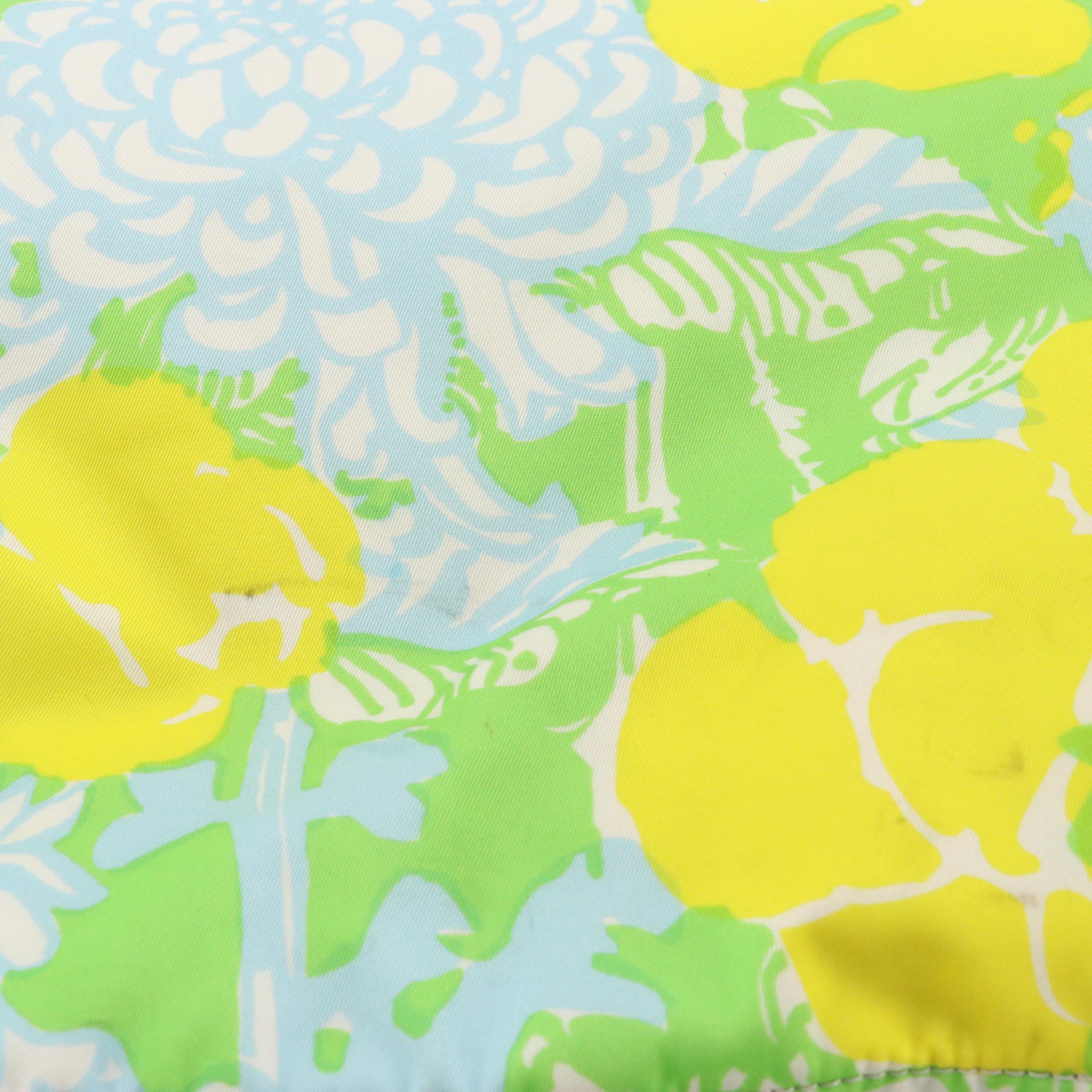 Prada Chrysanthemum Floral Print Nylon Tote Bag with Black Saffiano Leather Trim