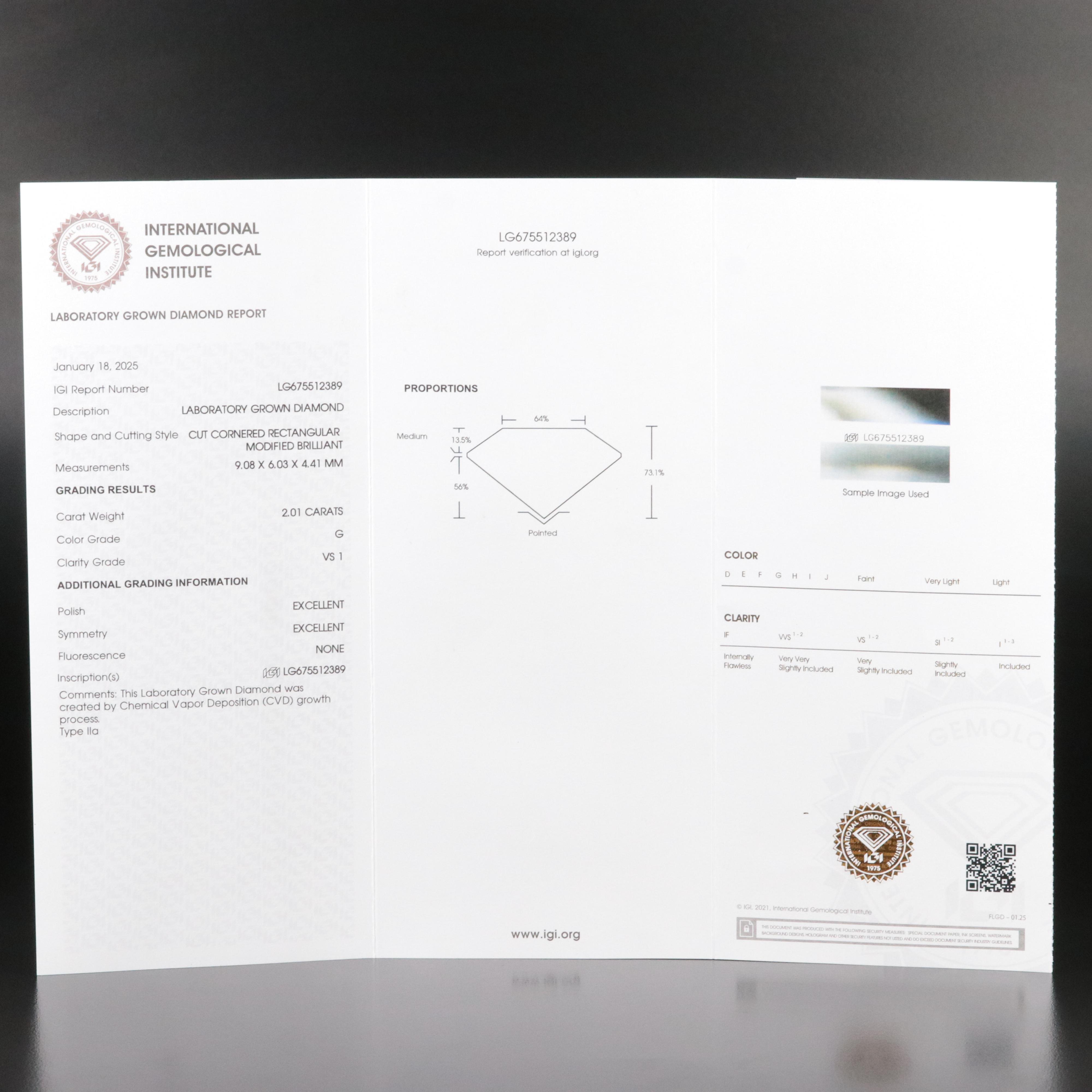 Loose 4.01 CTW Lab Grown Diamond Pair with IGI Reports