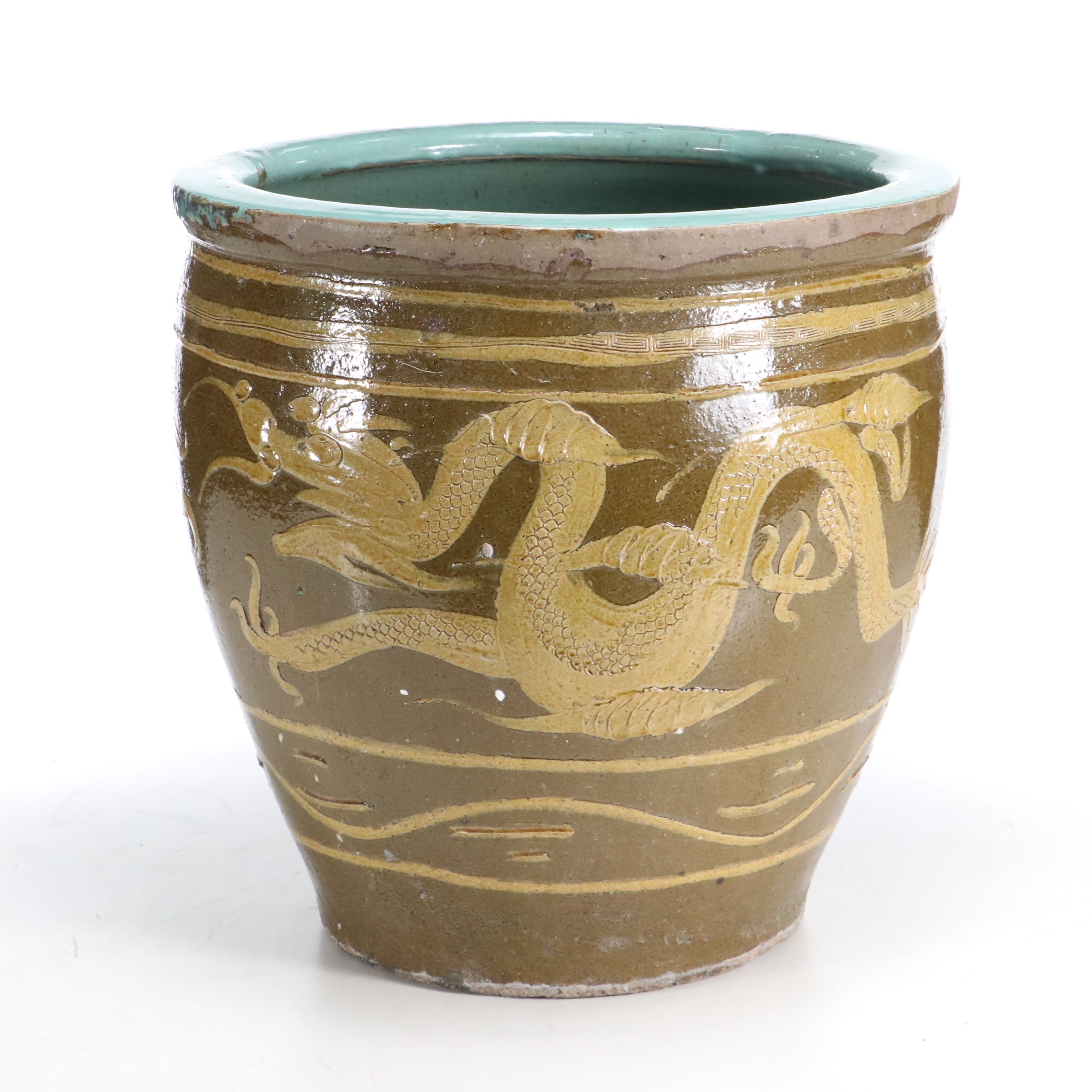 Chinese Earthenware Dragon Egg Pot