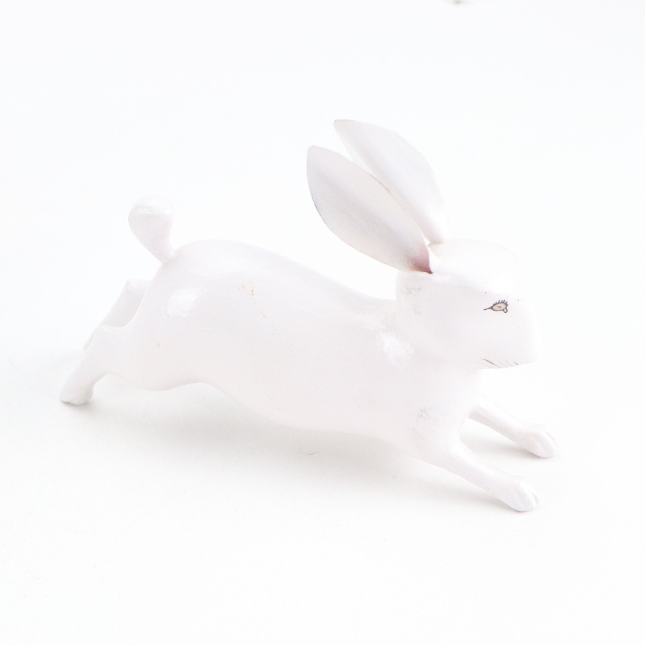 "Alice in Wonderland" White Rabbit with Other Rabbit and Tulip Figurines