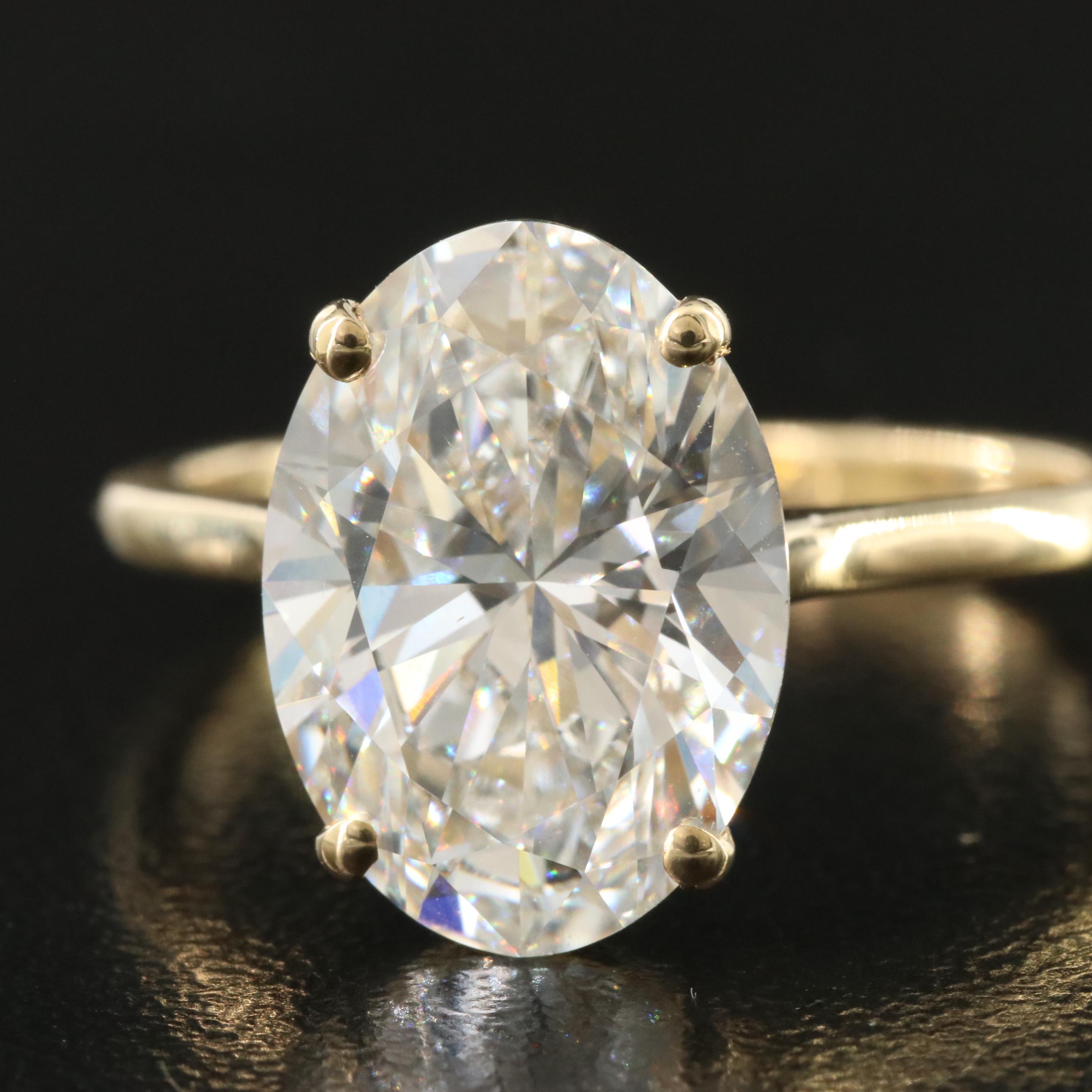 18K 5.01 CT Lab Grown Diamond Solitaire Ring with IGI Report