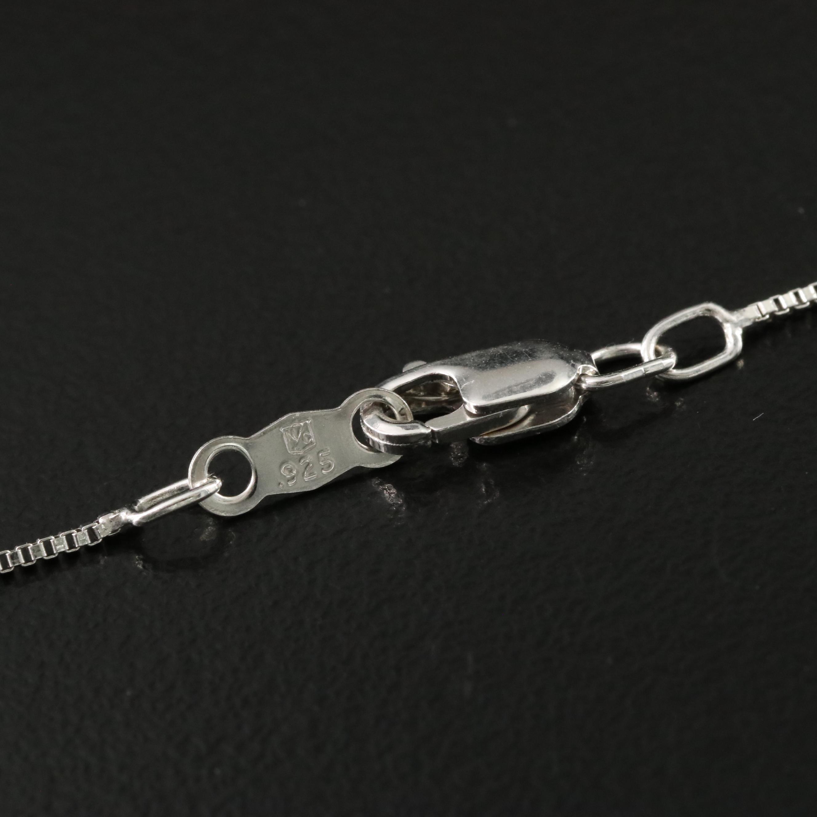 Sterling Diamond Heart Pendant Necklace with Fancy Blue Diamond Accents